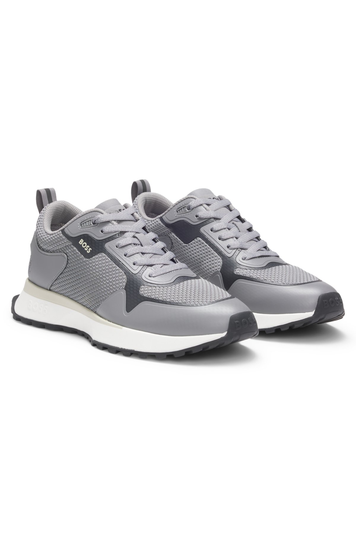 Mesh-detail trainers in mixed materials