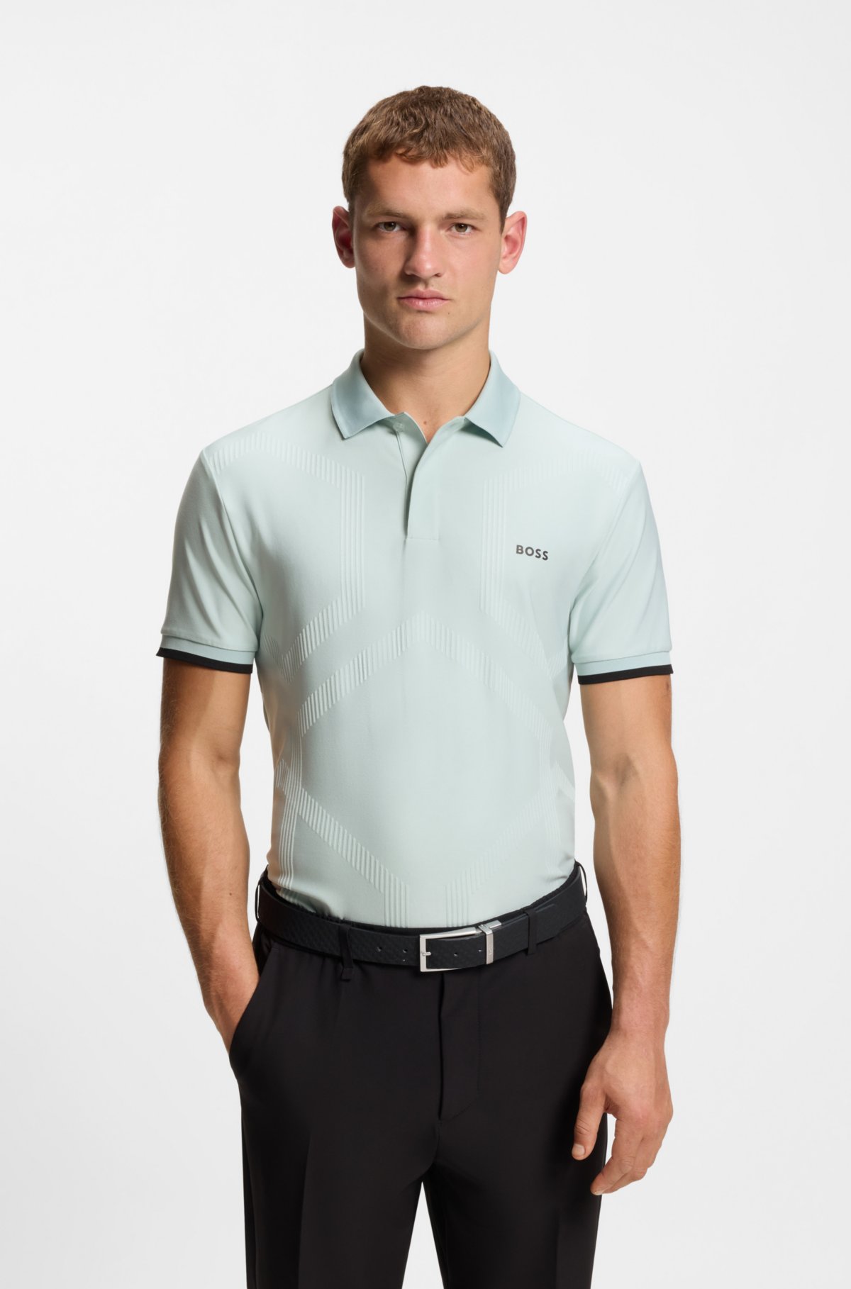 Bodymap-detail polo shirt with quick-dry performance