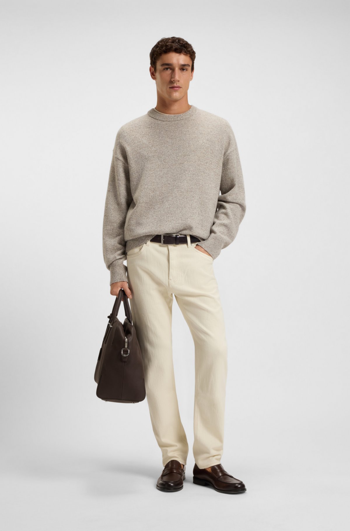 Coloured jeans in brushed Italian denim