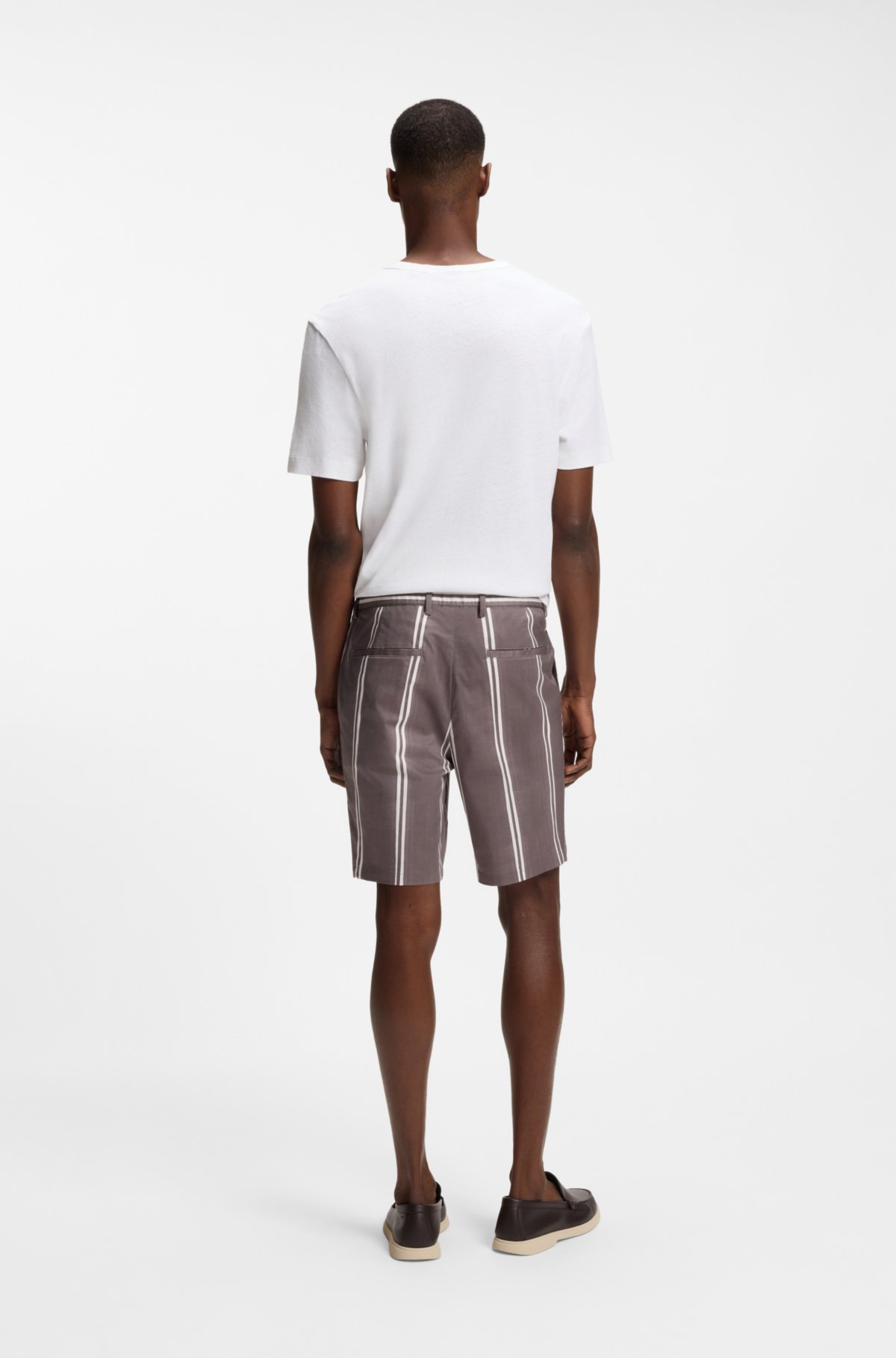 Printed-pattern shorts in stretch cotton