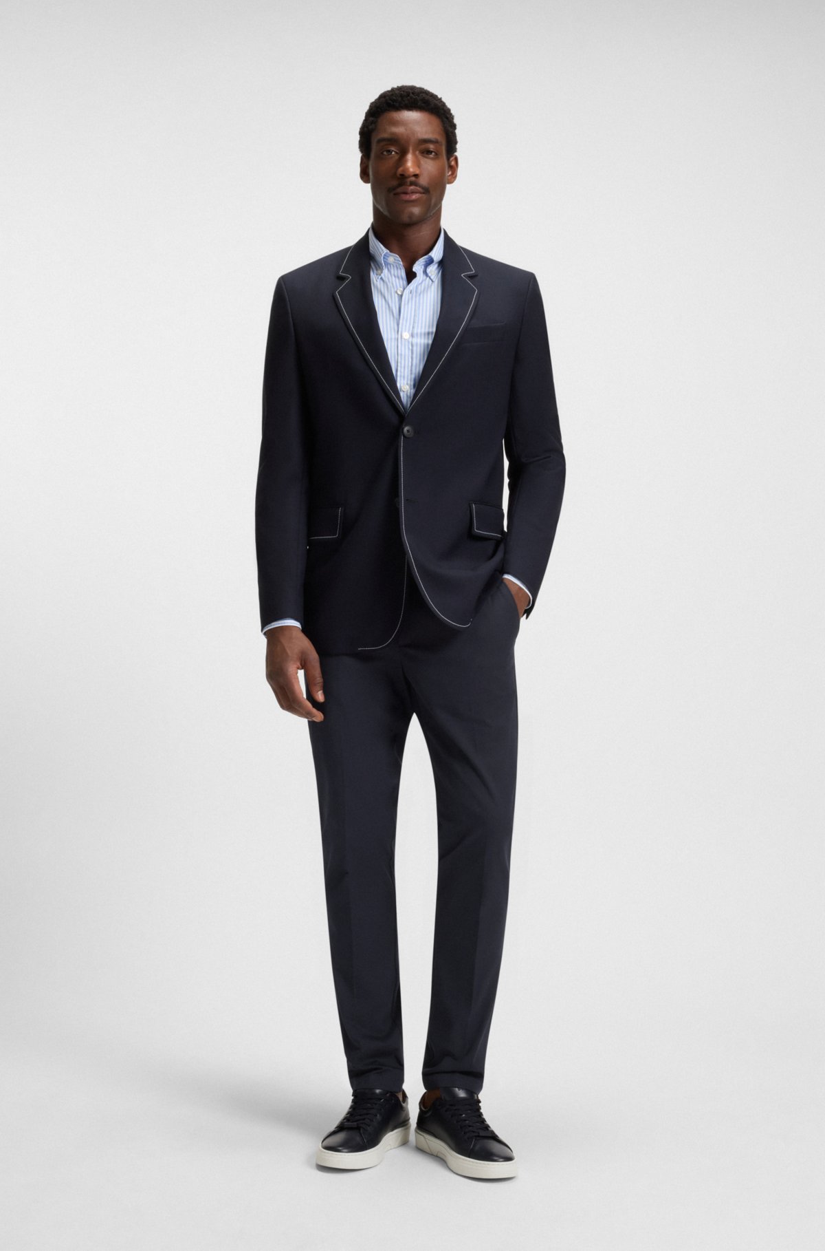 Slim-fit trousers in stretch cotton