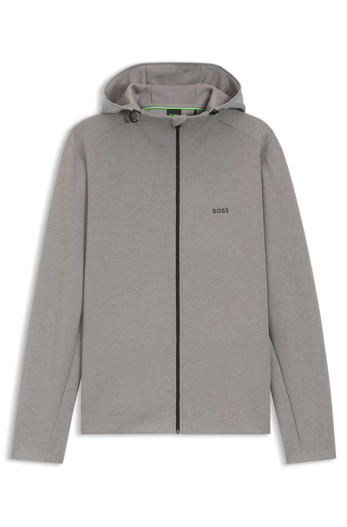 Reflective-detail zip-up hoodie with odour control