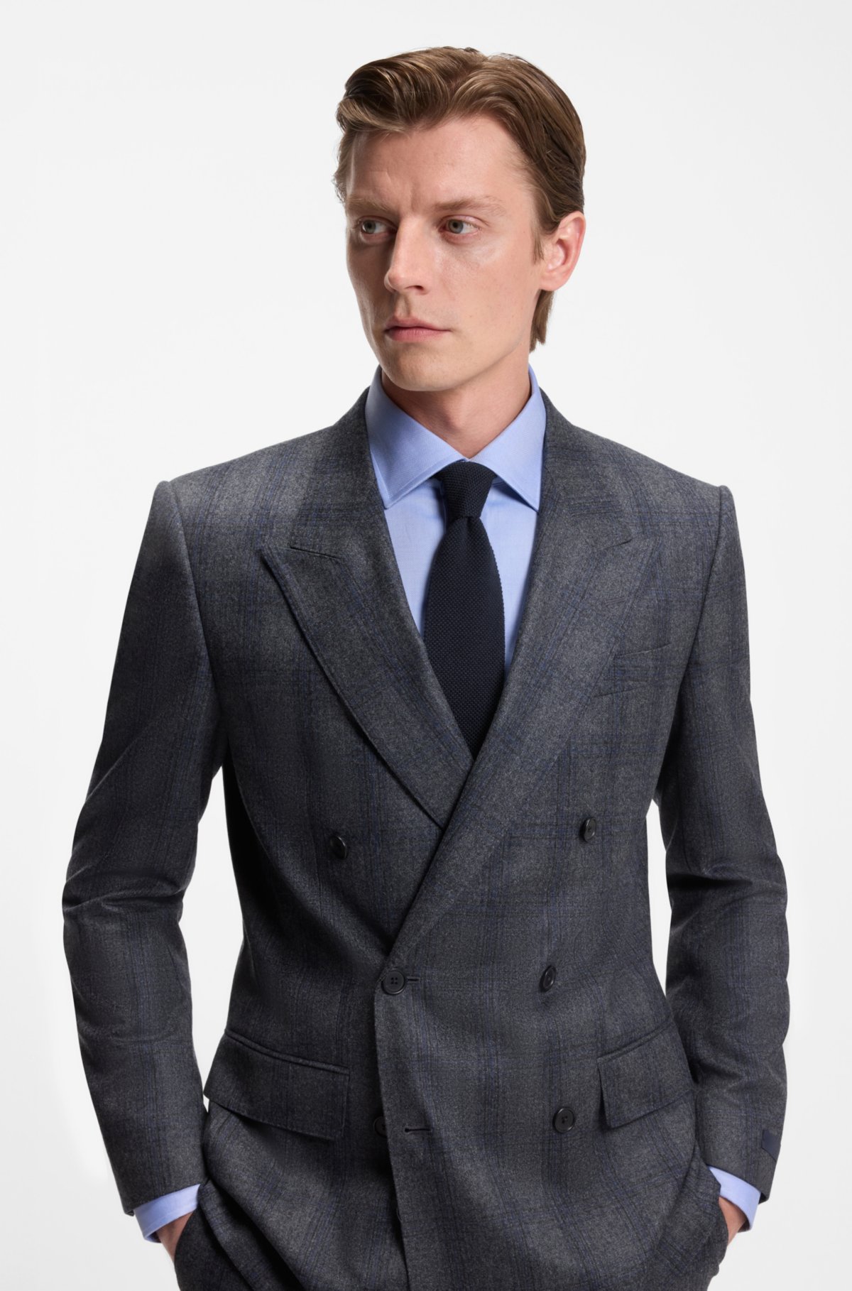 BECKHAM x BOSS knitted tie in wool