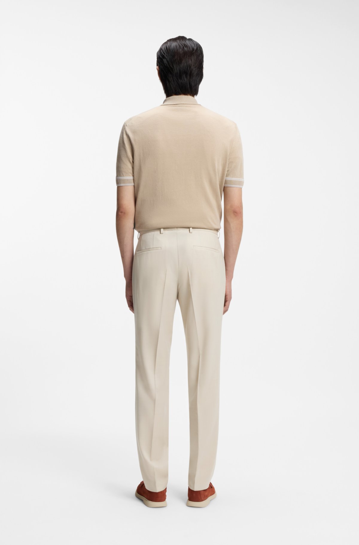 Slim-fit trousers in virgin-wool serge