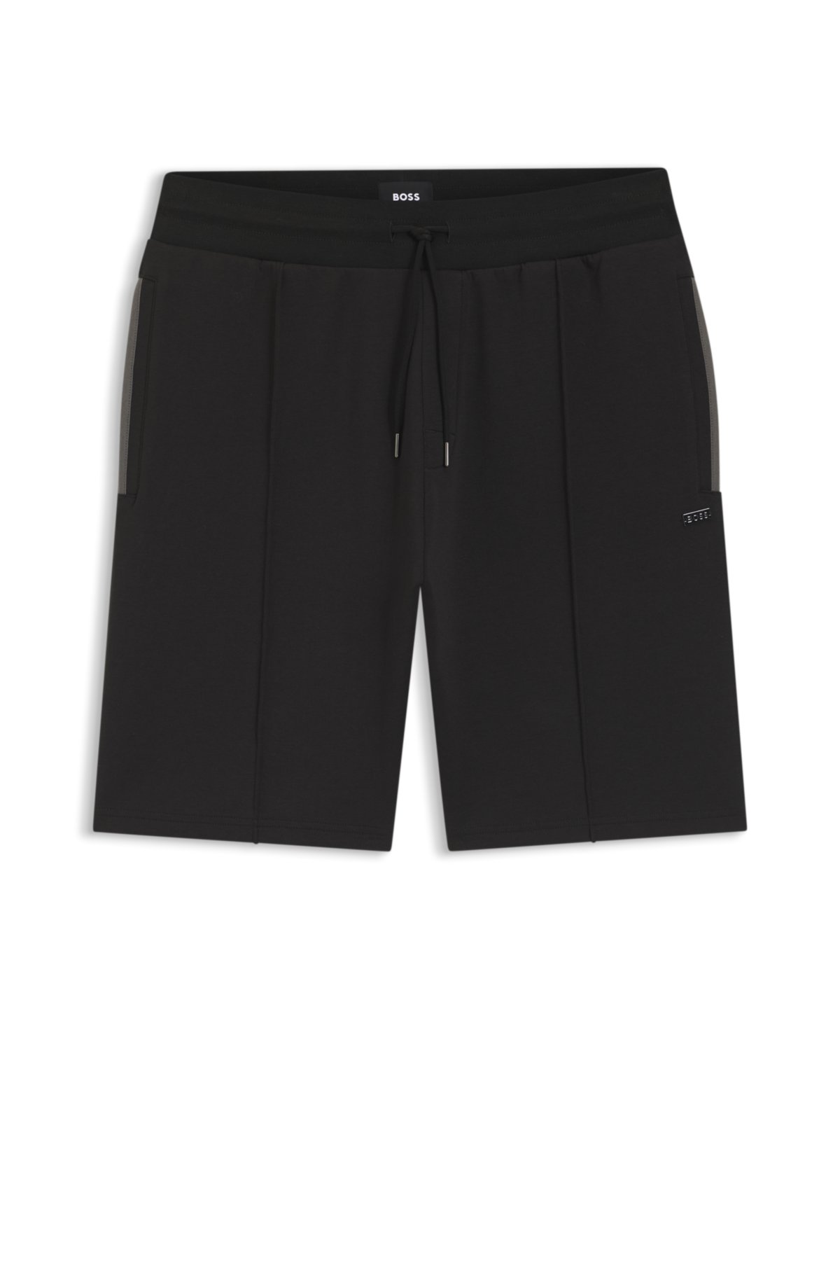Pintuck-detail shorts in a cotton blend