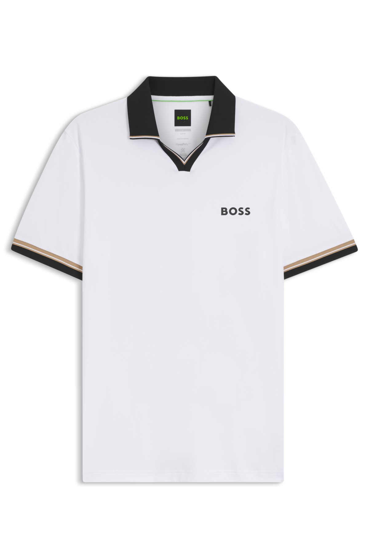 Active slim-fit polo shirt with signature-stripe details