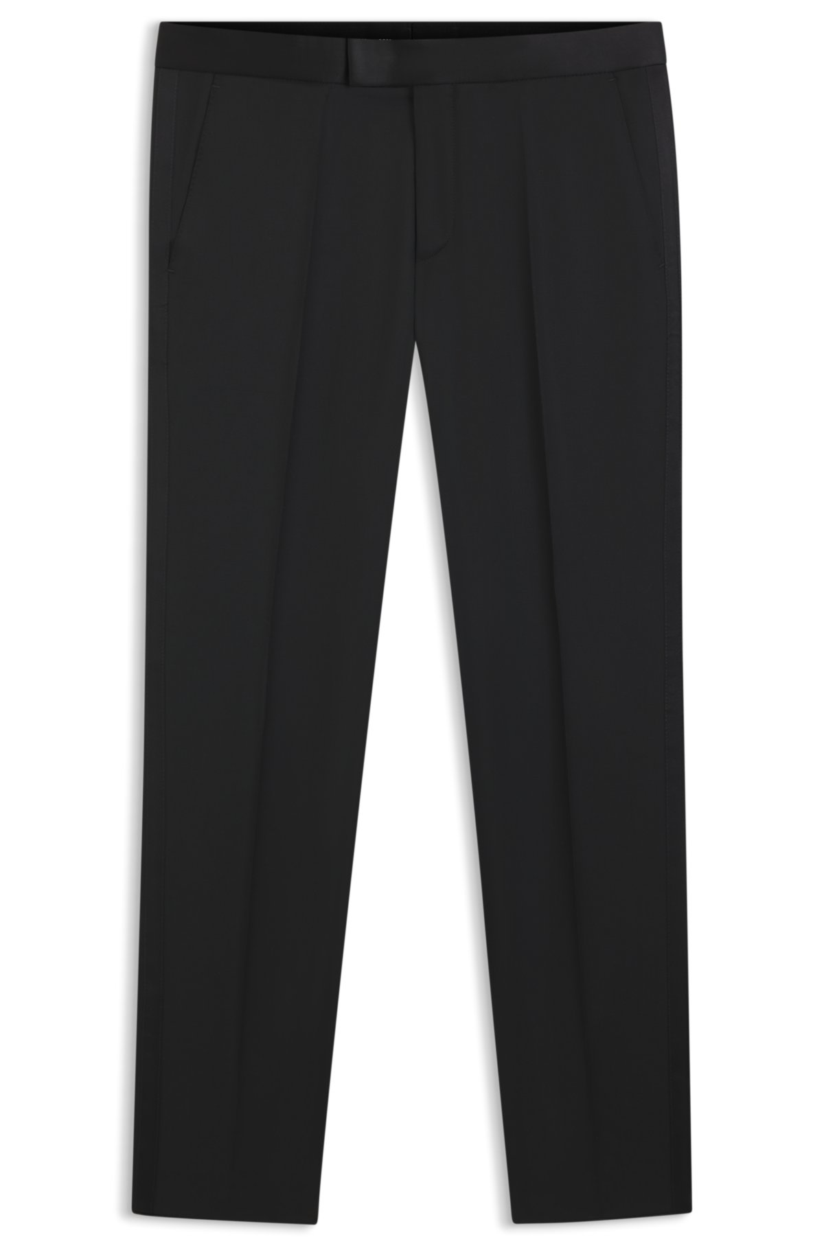 Slim-fit tuxedo trousers in virgin-wool serge