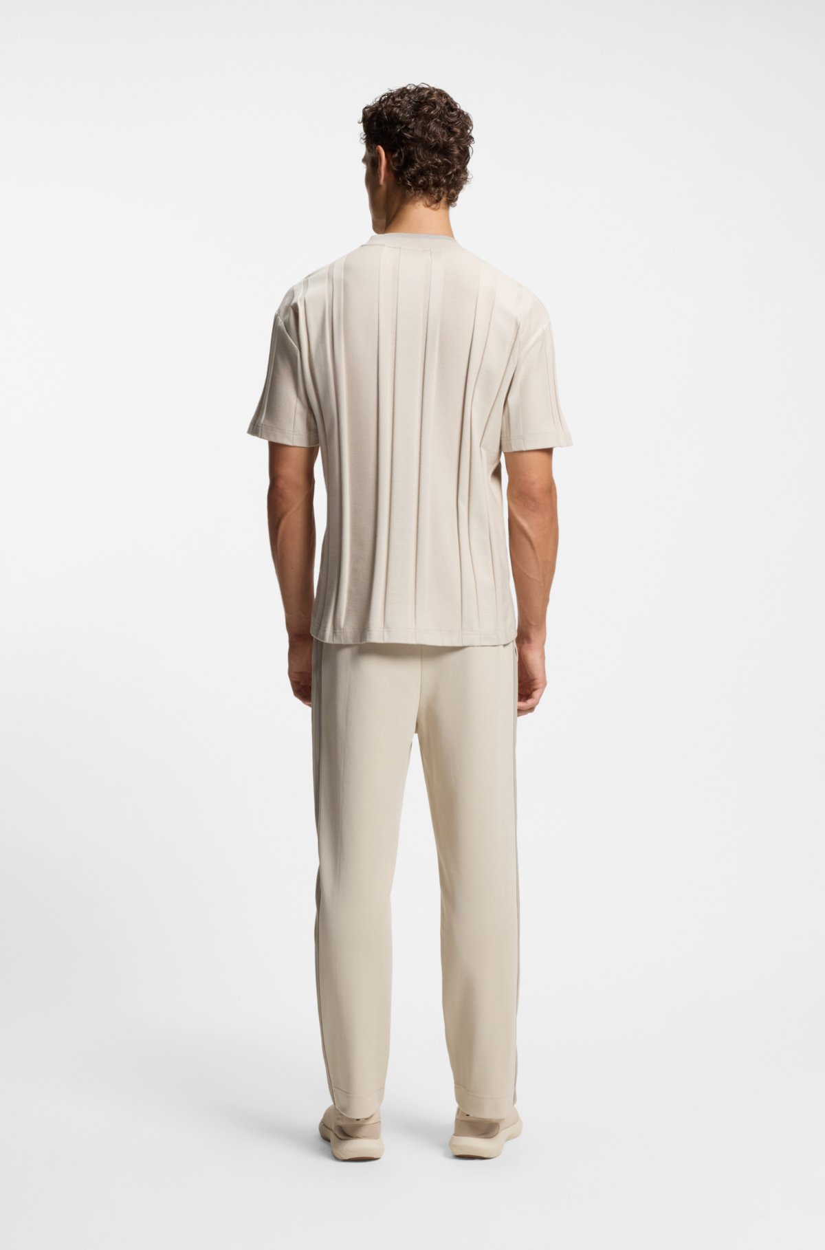 Textured-stripe T-shirt in cotton