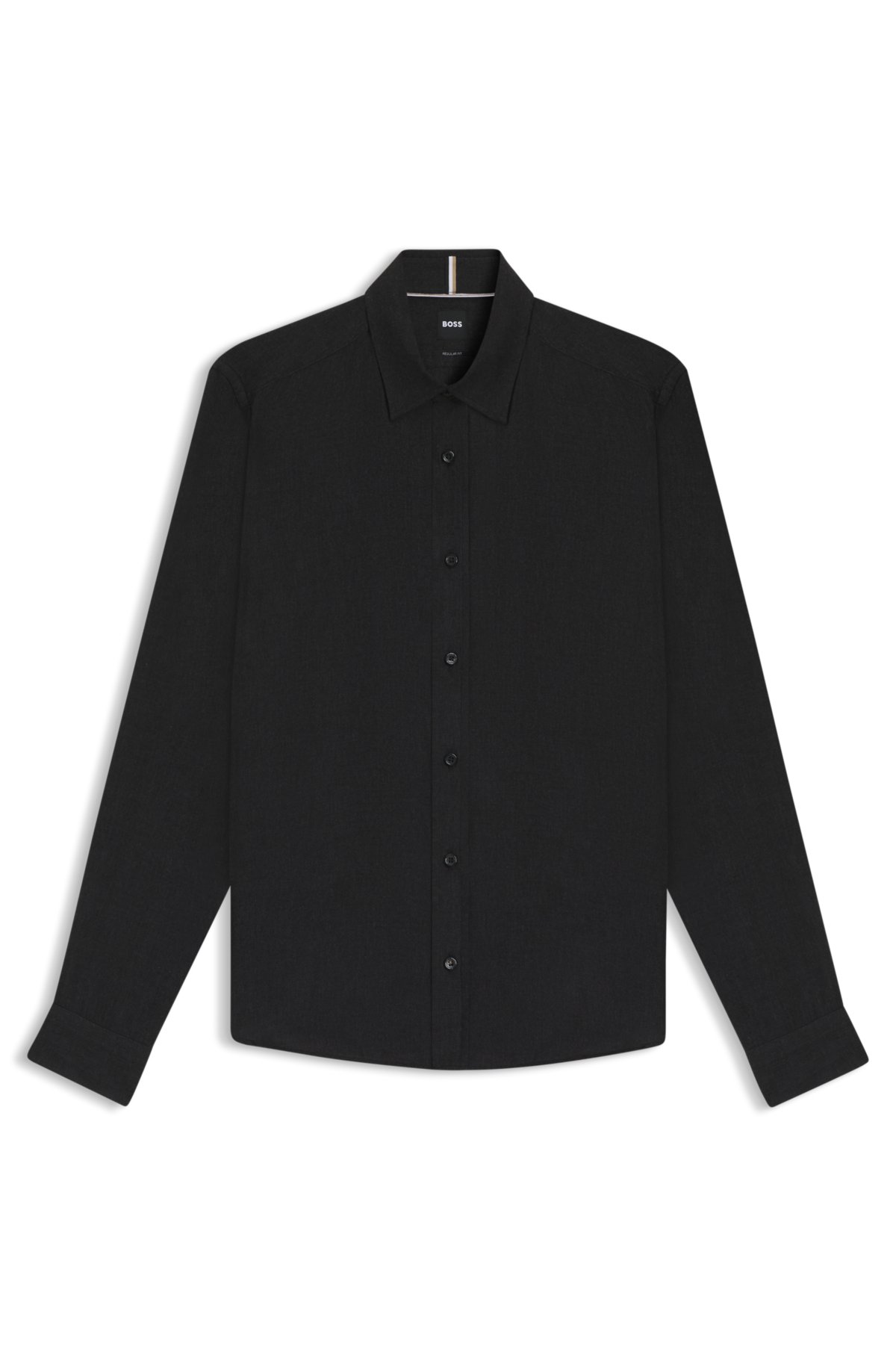 Regular-fit shirt in cotton-blend flannel