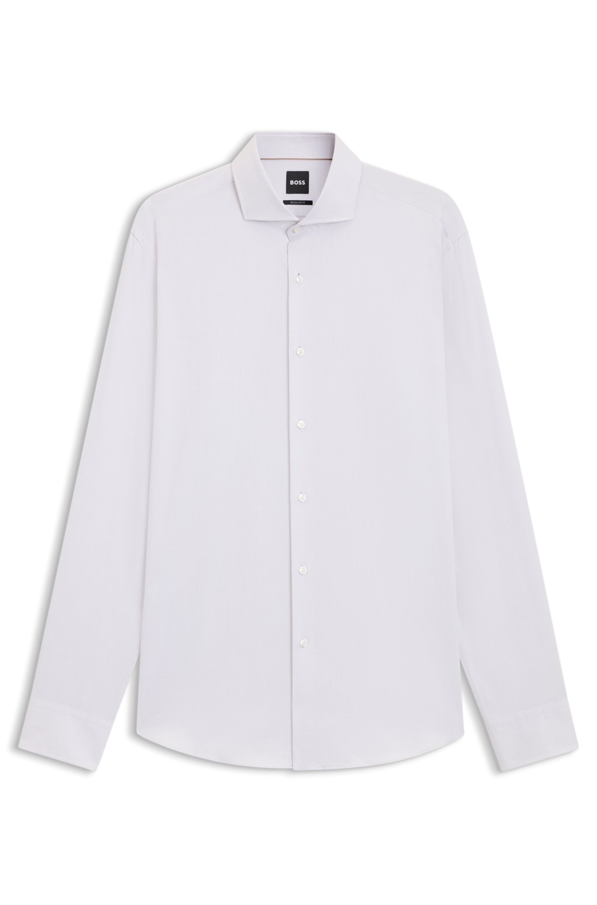 Regular-fit shirt in structured Italian-made cotton