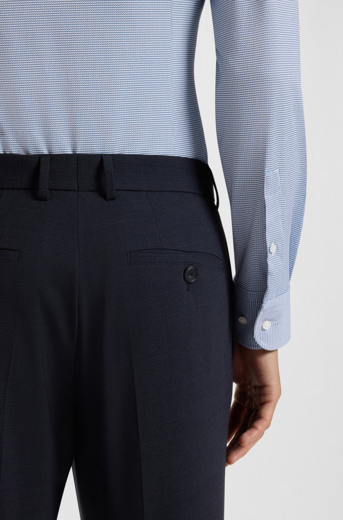 Slim-fit shirt in Italian performance-stretch fabric