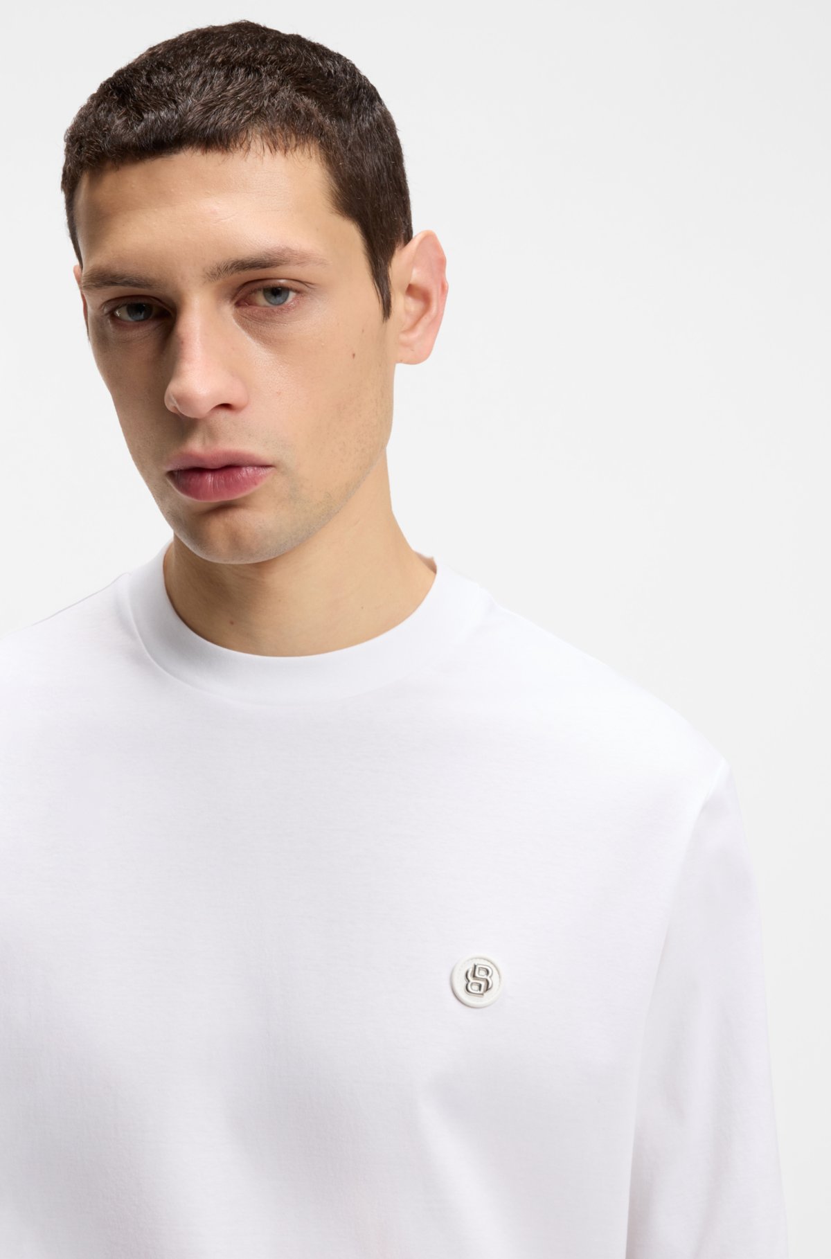 Mercerised-cotton T-shirt with Double B monogram