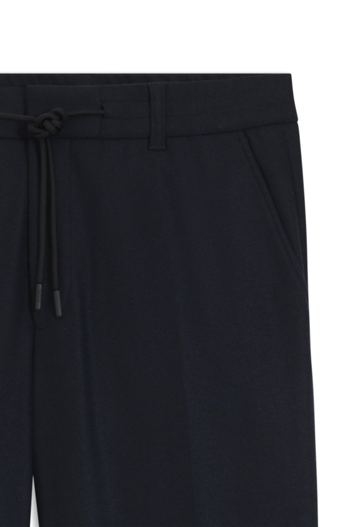 Brushed tapered-fit trousers in stretch flannel