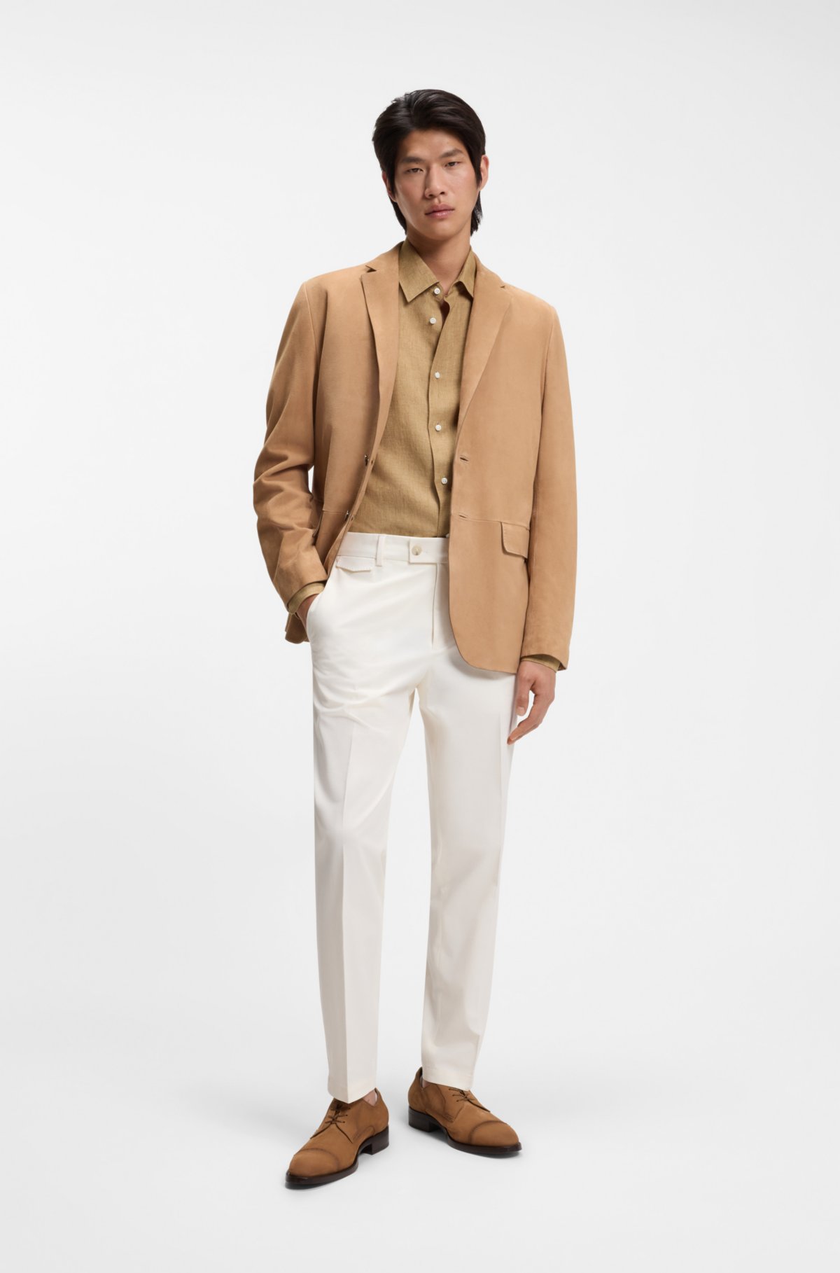 Slim-fit shirt in Italian-made linen