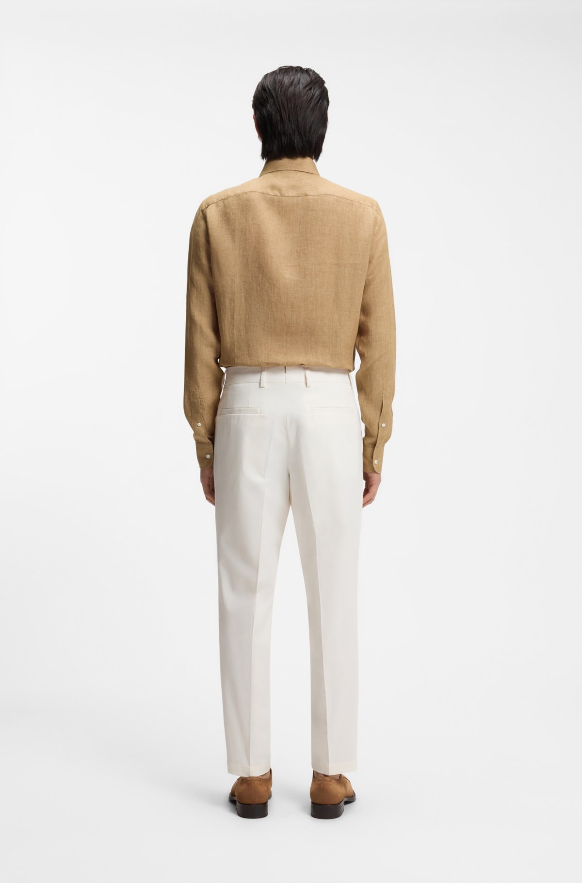Slim-fit shirt in Italian-made linen