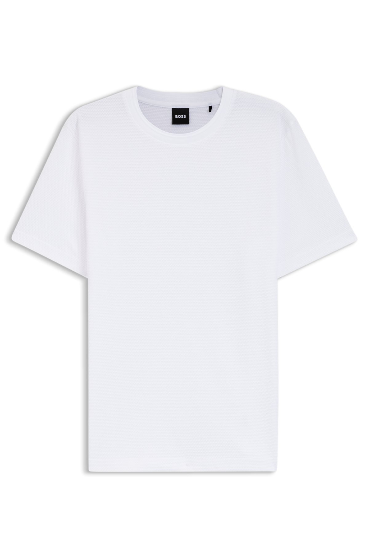 Bubble-jacquard structure T-shirt in a cotton blend