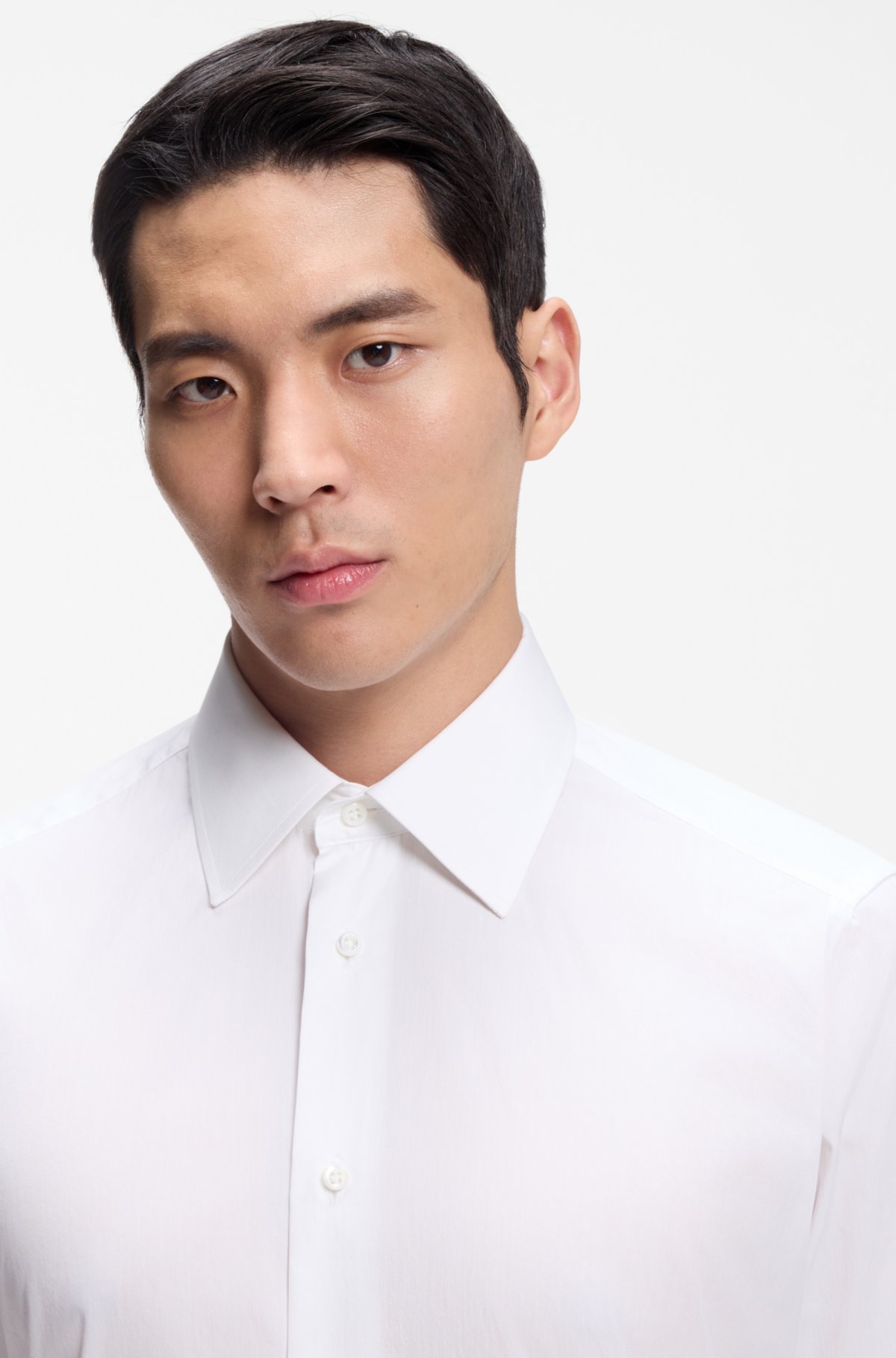 Regular-fit shirt in Italian-made cotton and silk