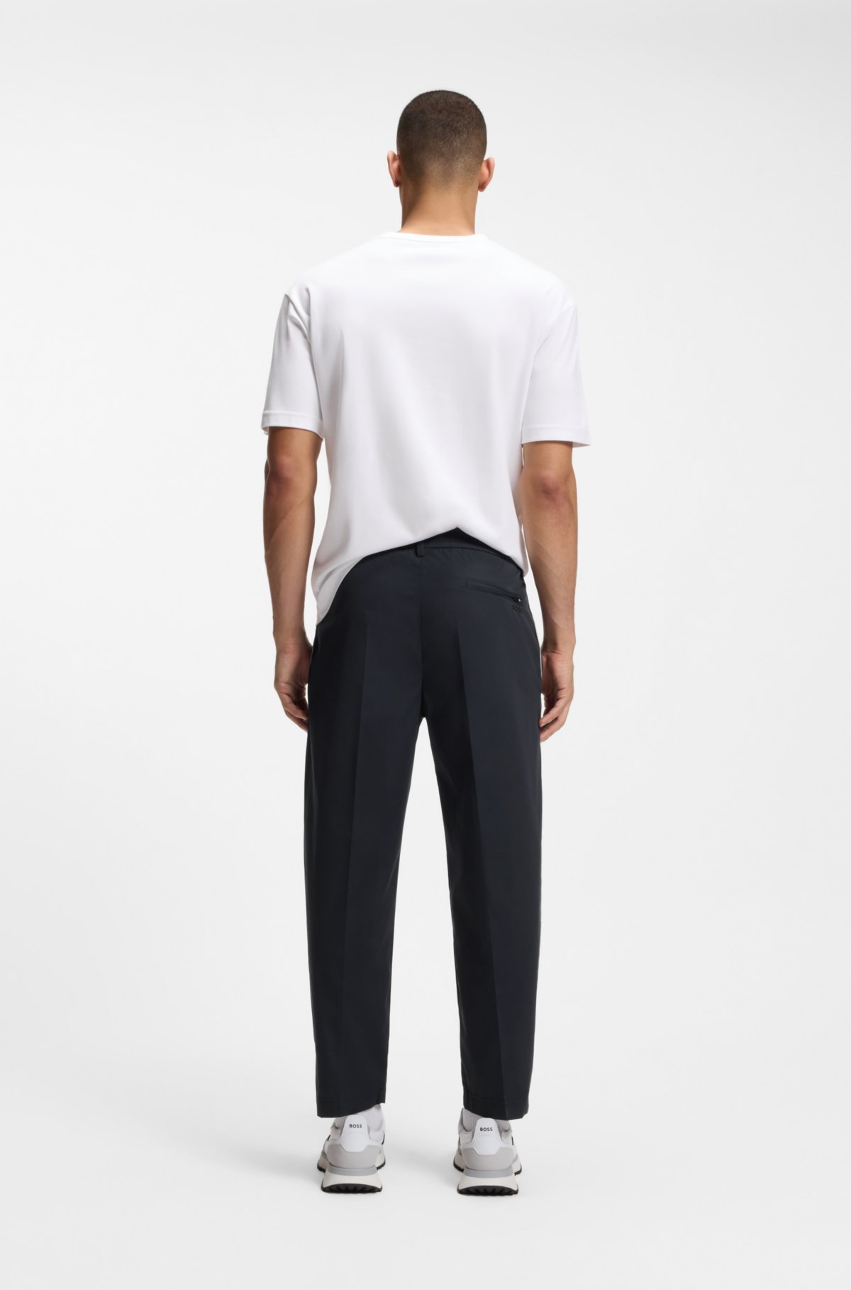 Tapered-fit trousers with water-repellent finish