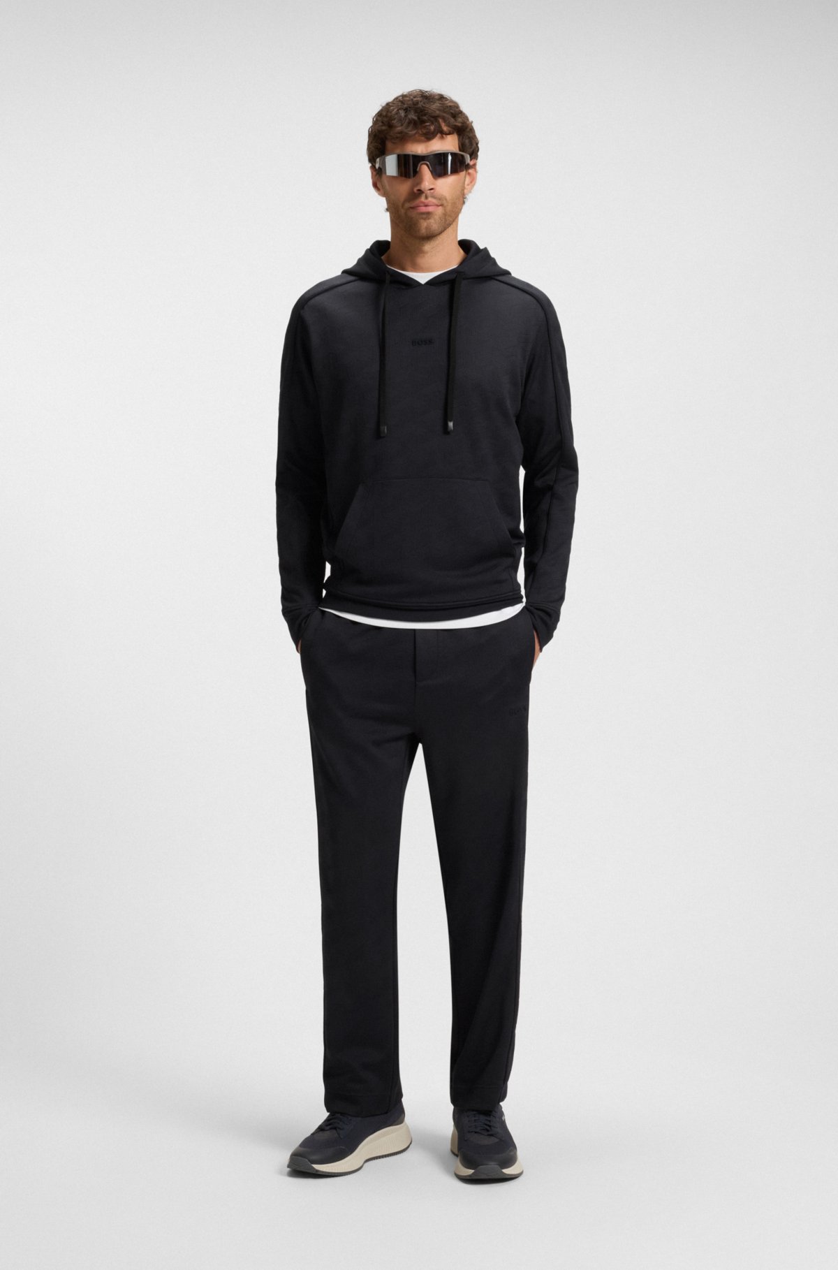 Quilted-jacquard hoodie in a regular fit