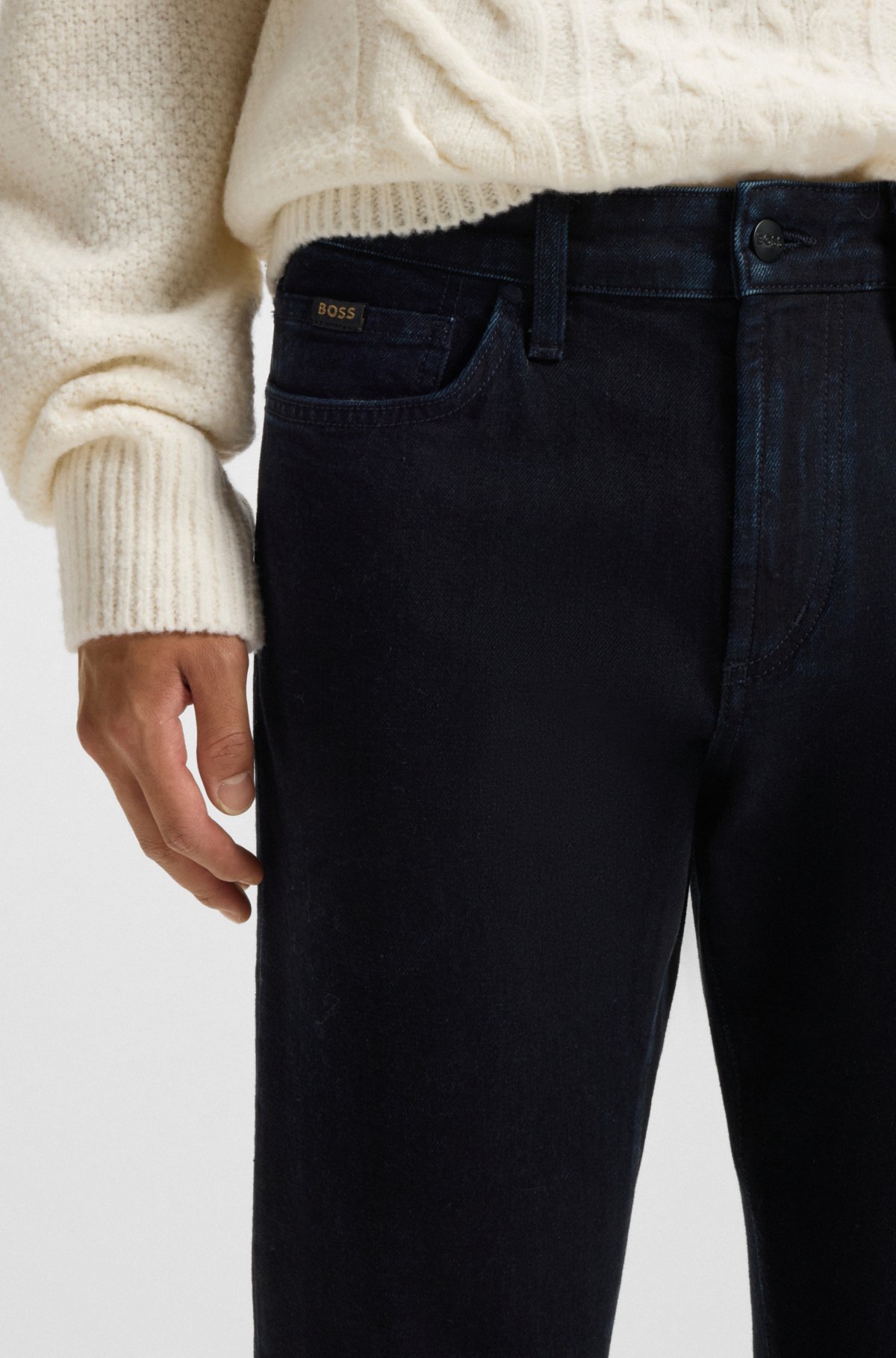 Blue slim-fit jeans in comfort-stretch denim