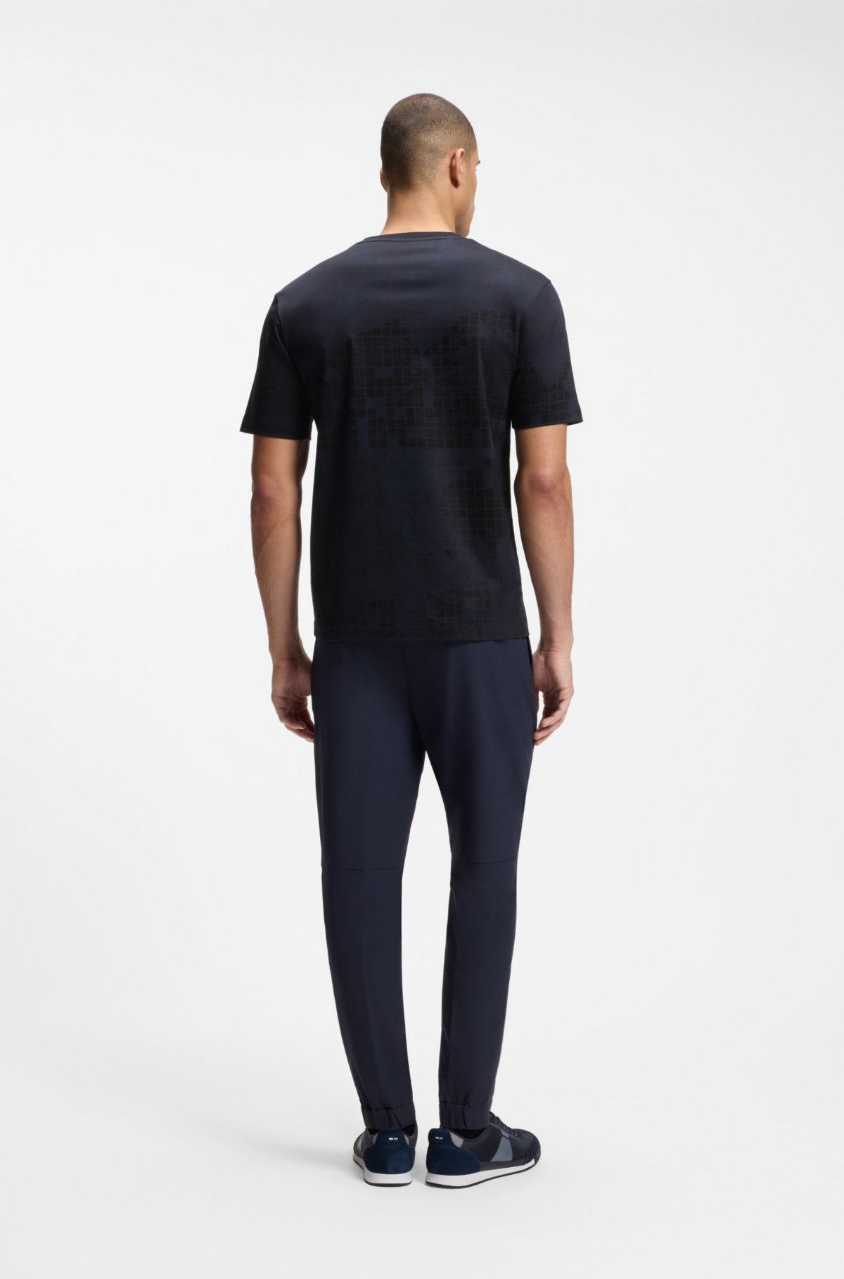 Printed-graphic T-shirt in mercerised cotton