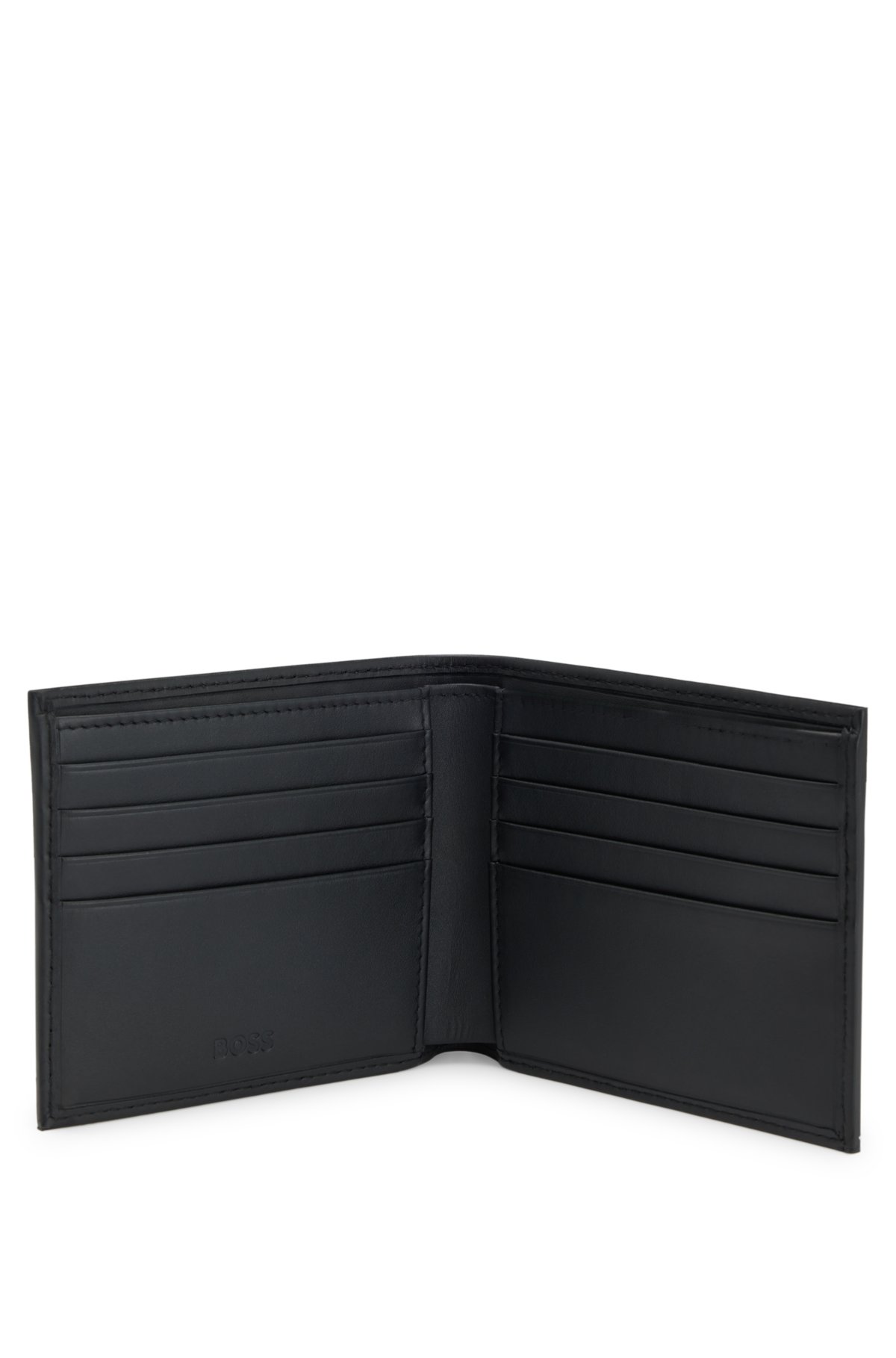 Smooth-leather billfold wallet with logo