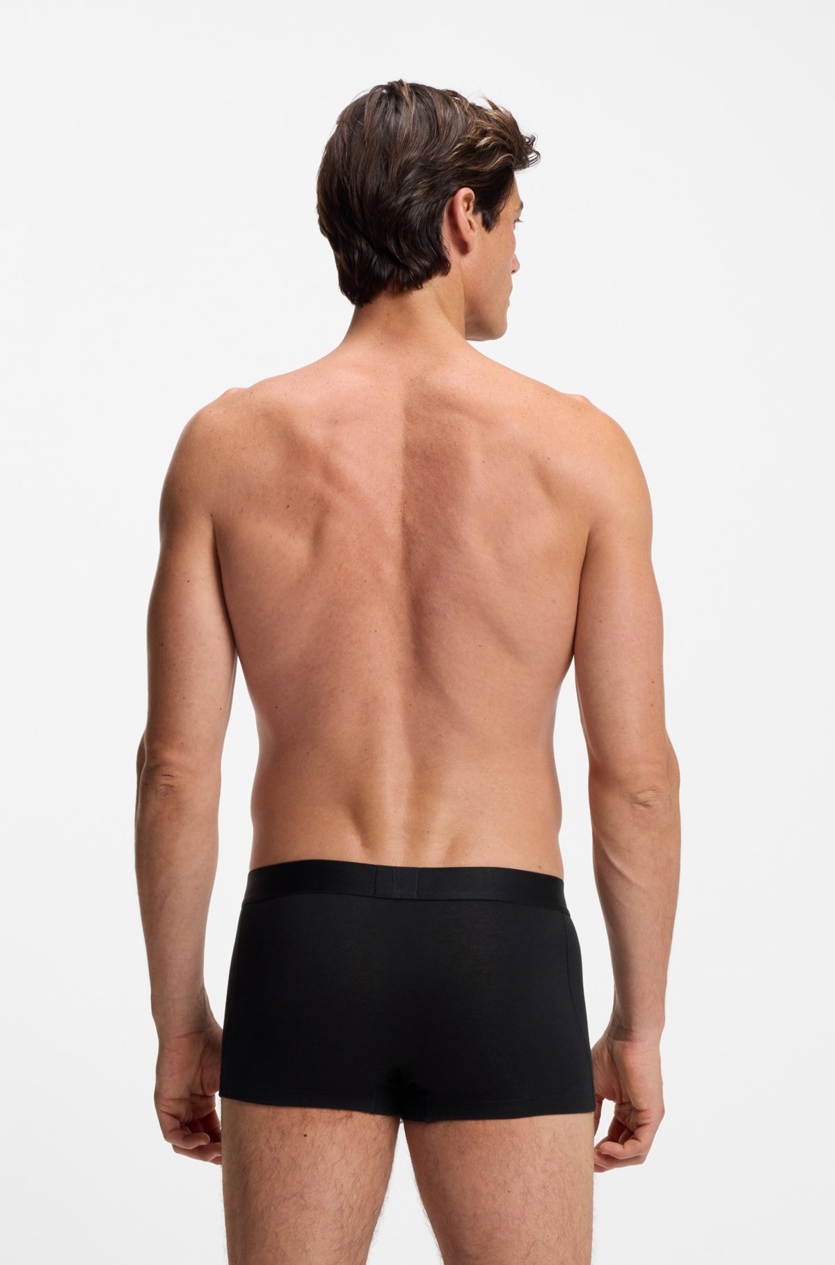 Seam-stitching trunks in stretch cotton