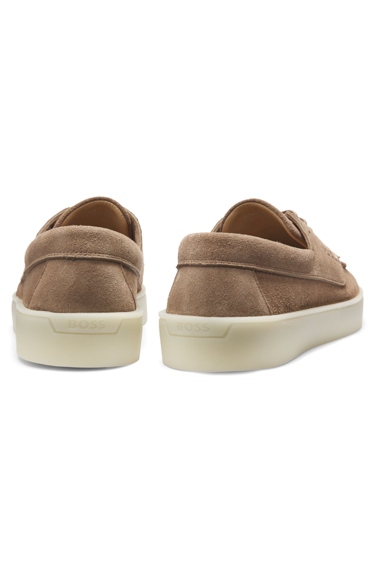 Suede loafers with slightly translucent sole