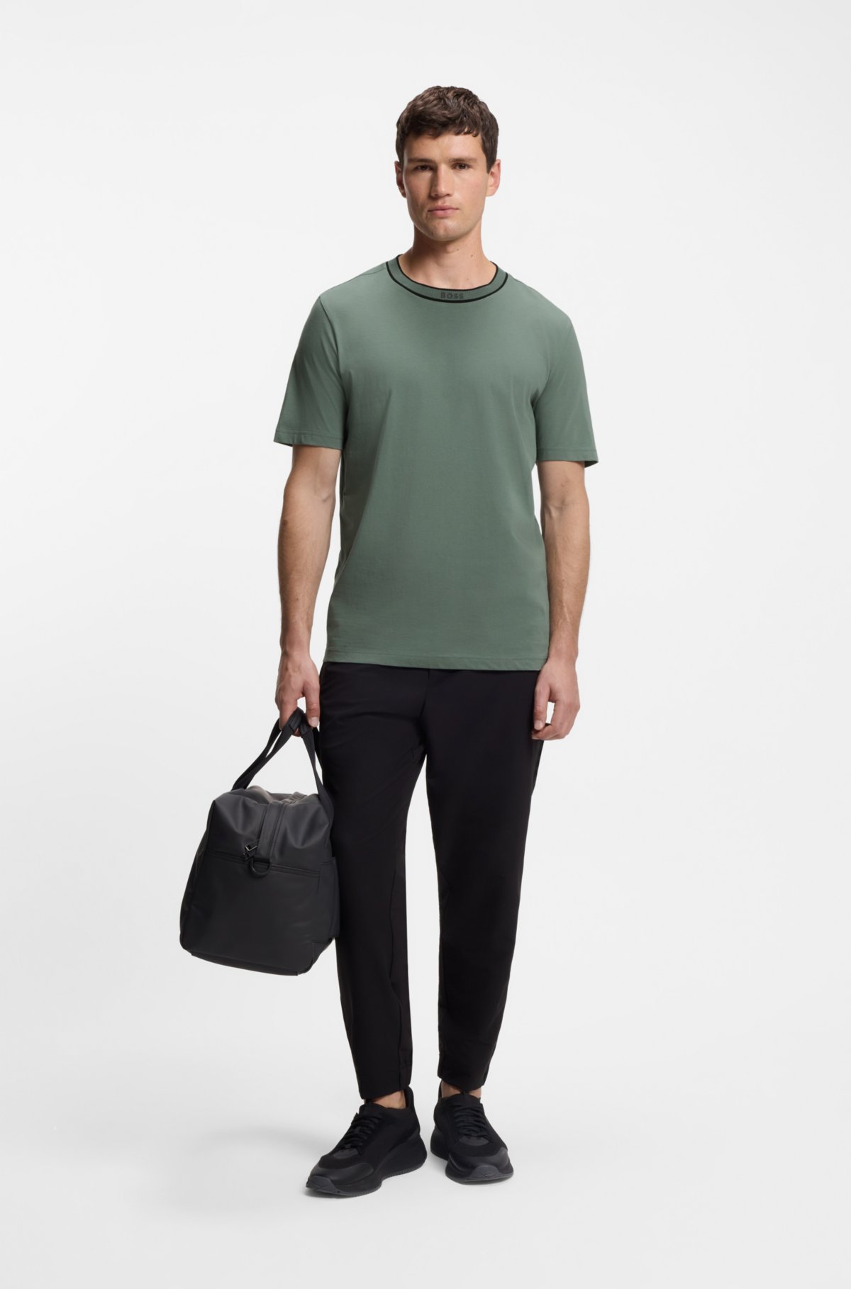 Cotton T-shirt with logo crew neck