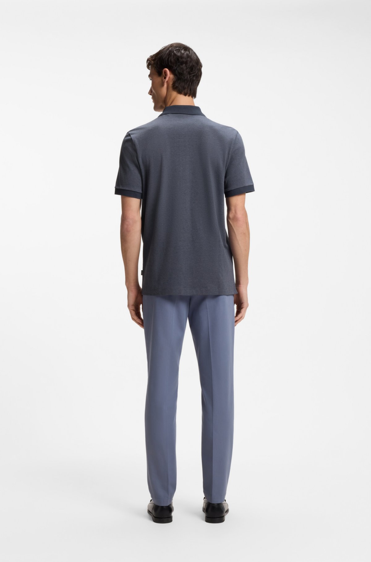 Regular-fit shirt in bubble-structure cotton