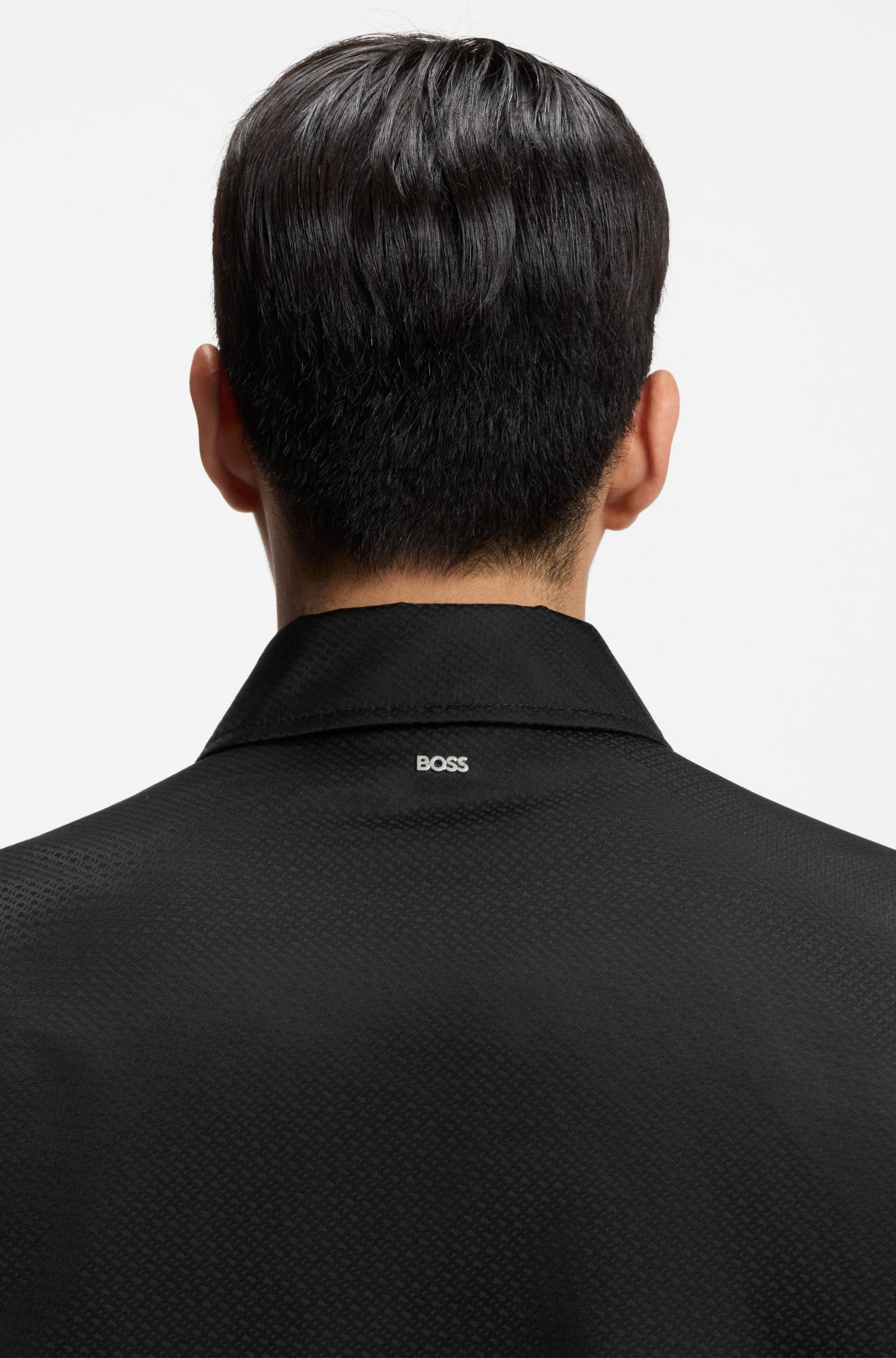 Micro-monogram jacket with water-repellent finish