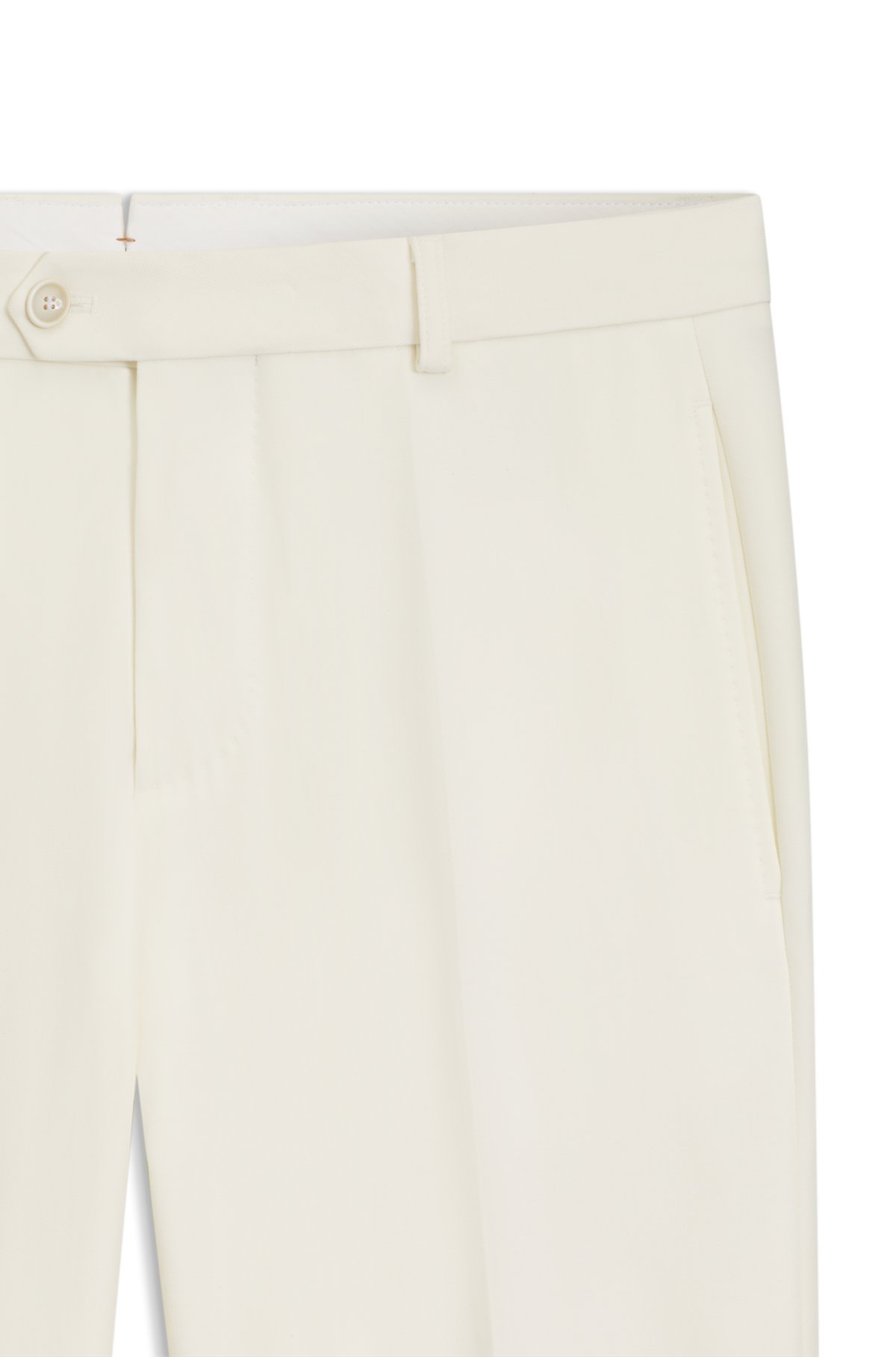 Tapered-fit trousers in virgin wool and cotton