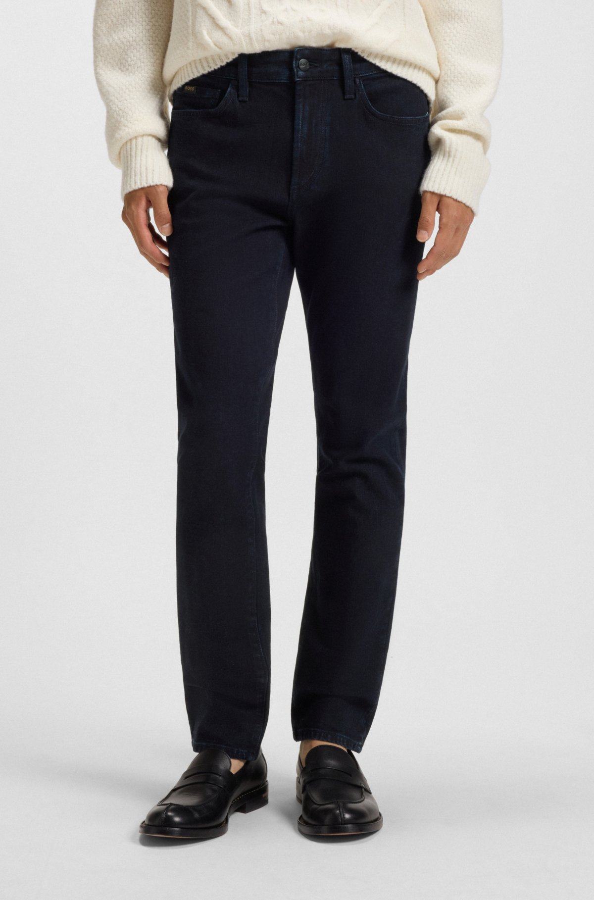 Blue slim-fit jeans in comfort-stretch denim
