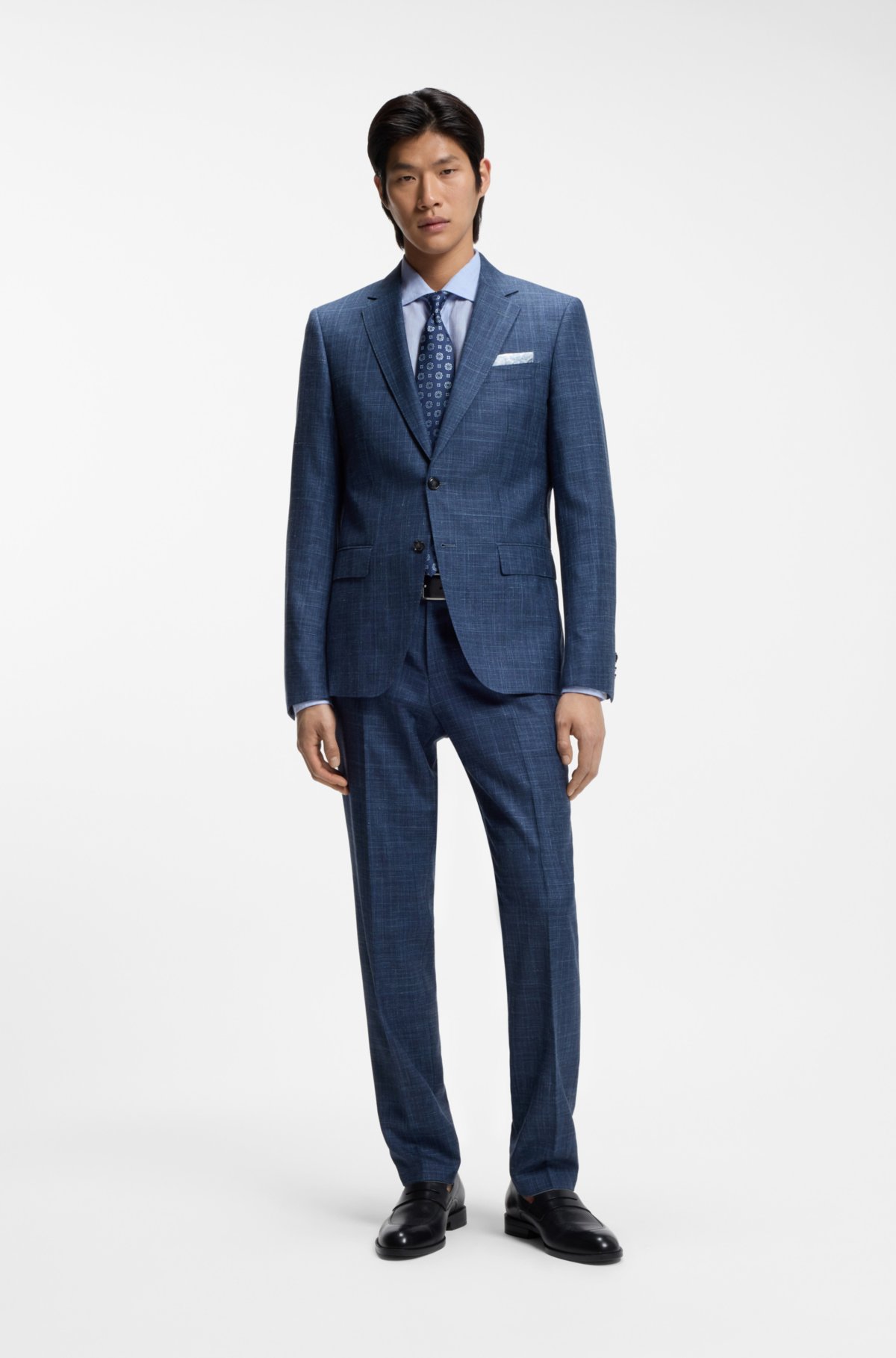Regular-fit shirt in washed linen