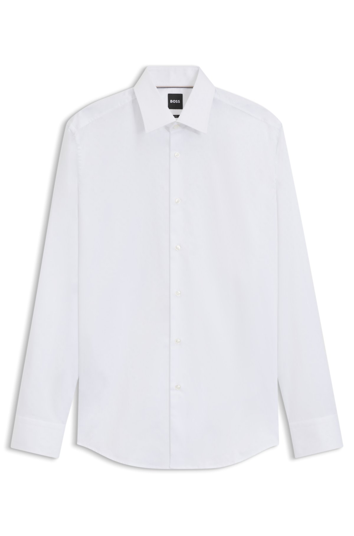 Logo-jacquard slim-fit shirt in Italian cotton