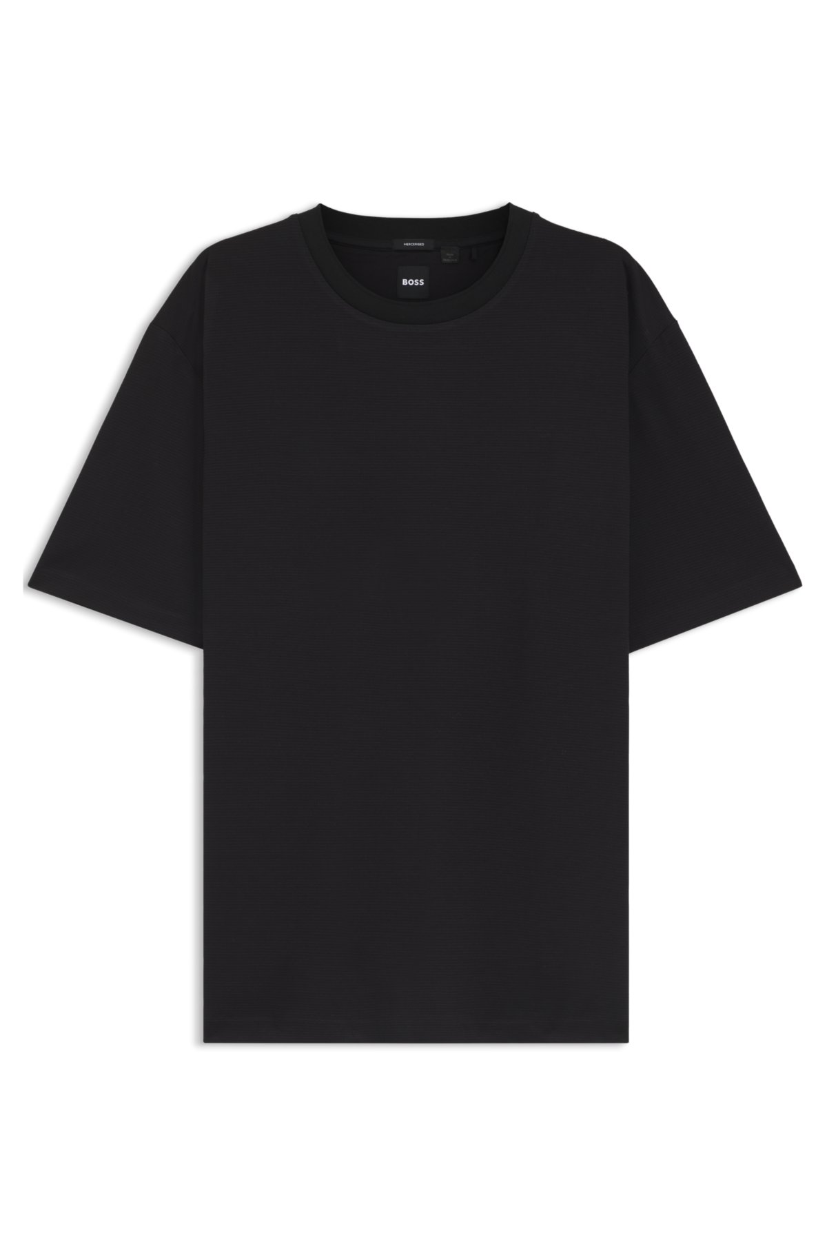 Regular-fit T-shirt in micro-patterned mercerized cotton