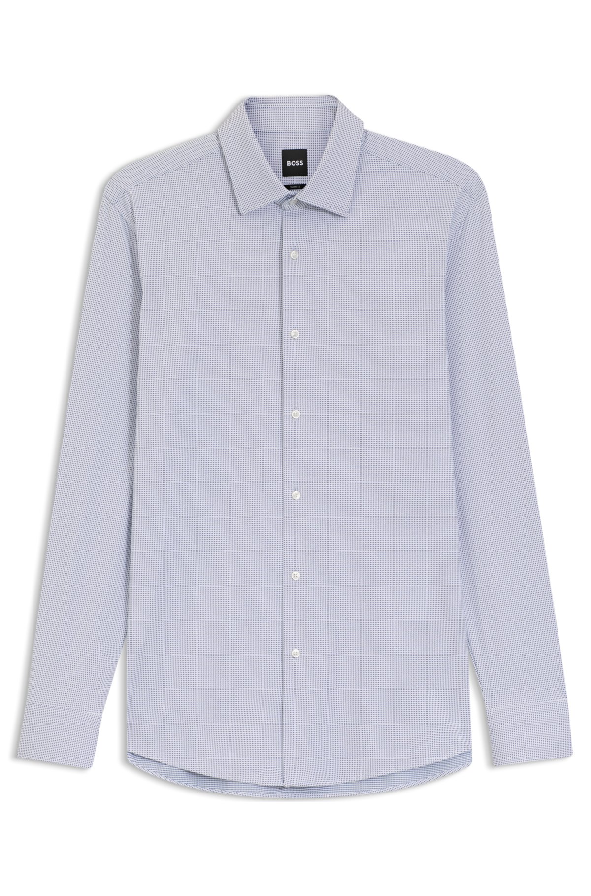 Slim-fit shirt in Italian performance-stretch jersey
