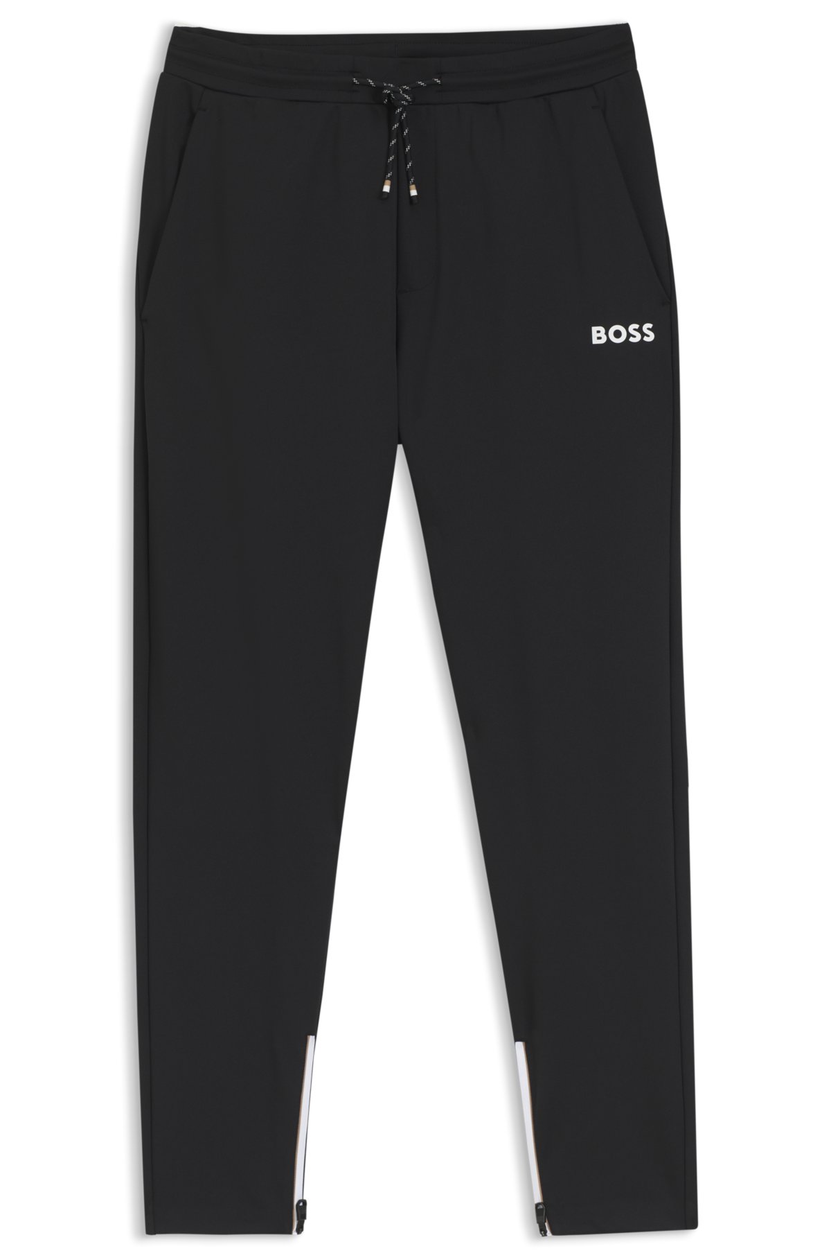 Active Stretch-gabardine tracksuit bottoms with zipped hems
