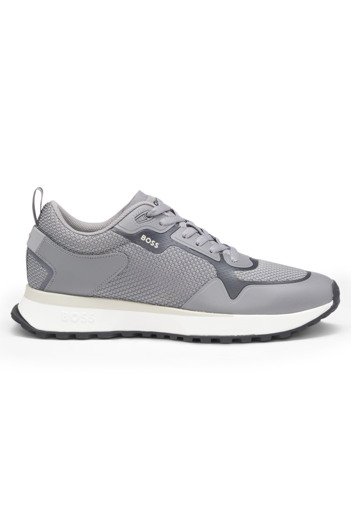 Mesh-detail trainers in mixed materials