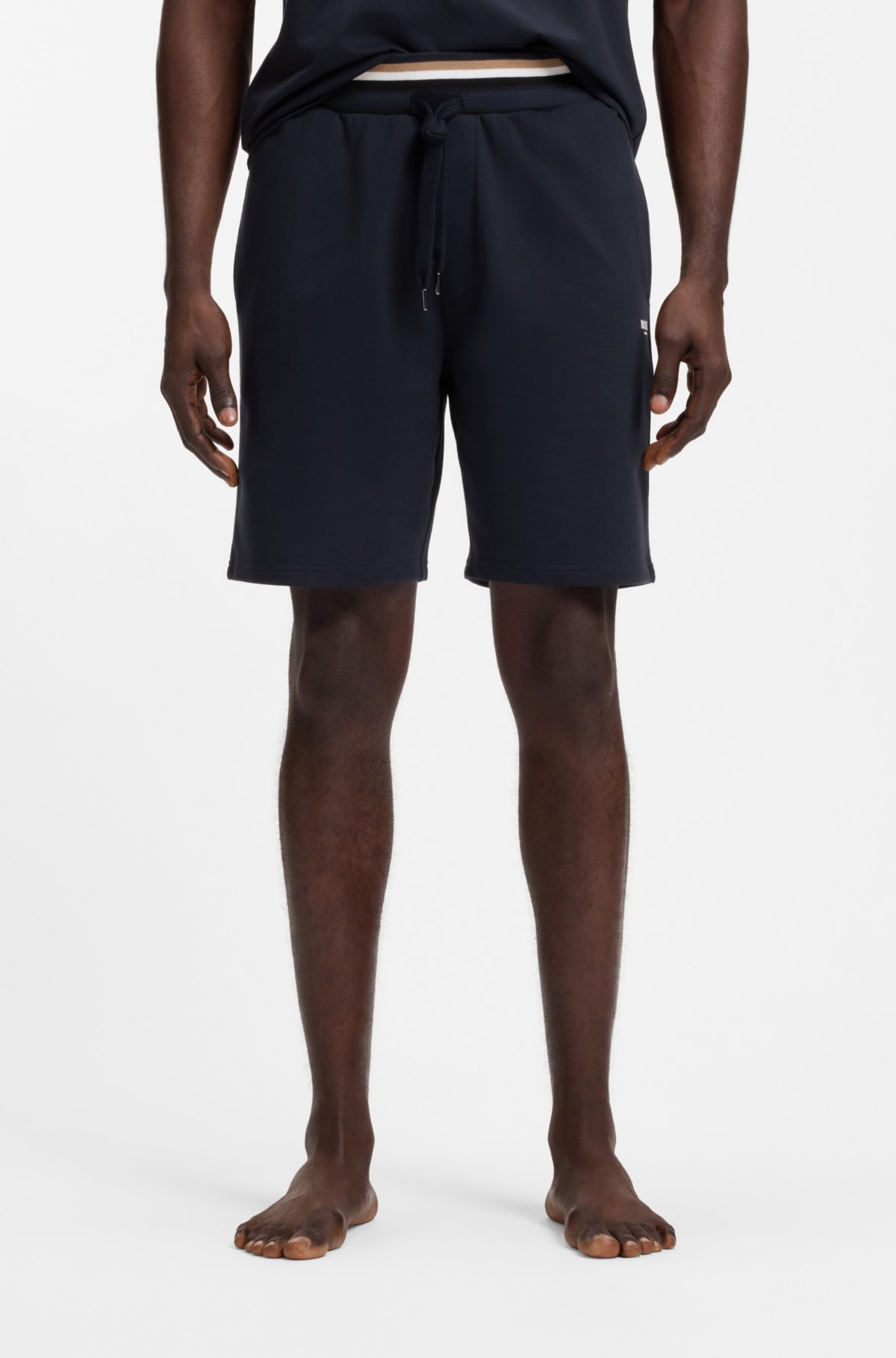 Logo-print shorts in cotton terry