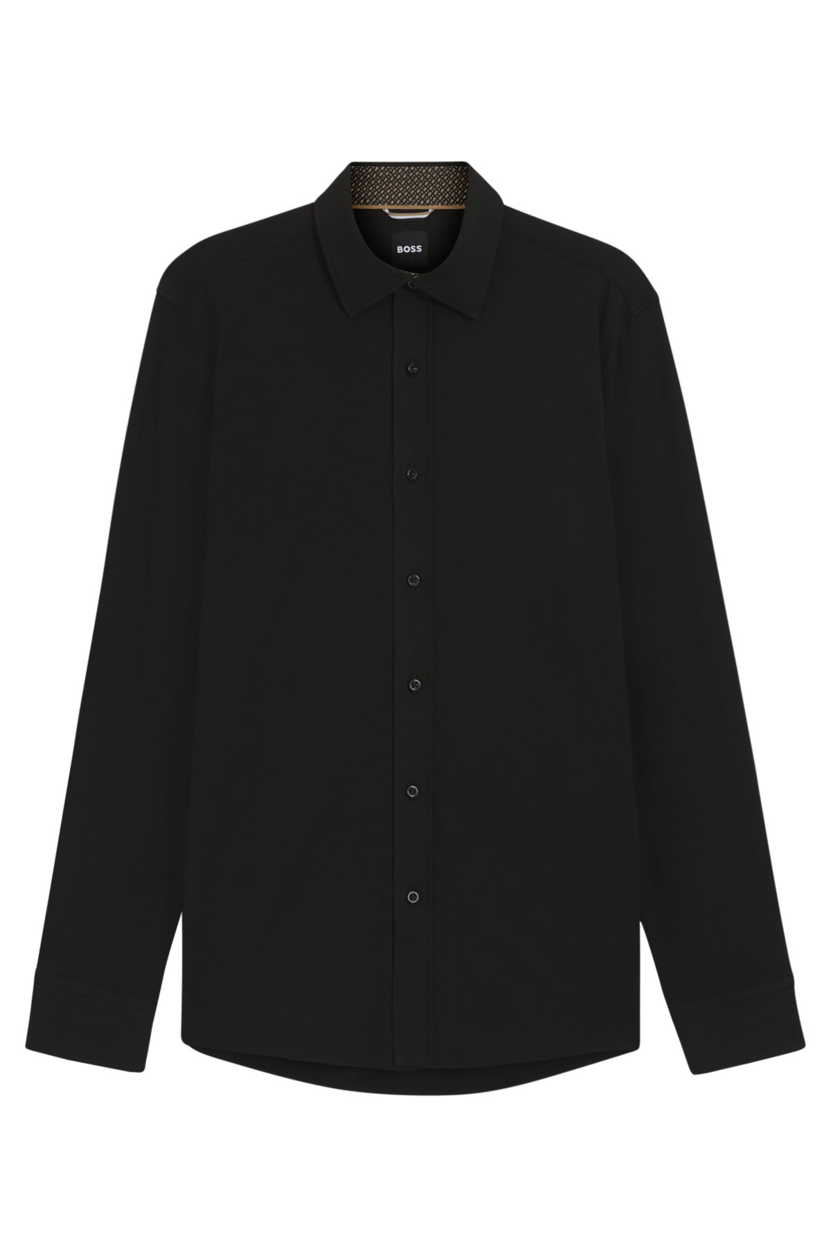 Slim-fit shirt in melange stretch cotton
