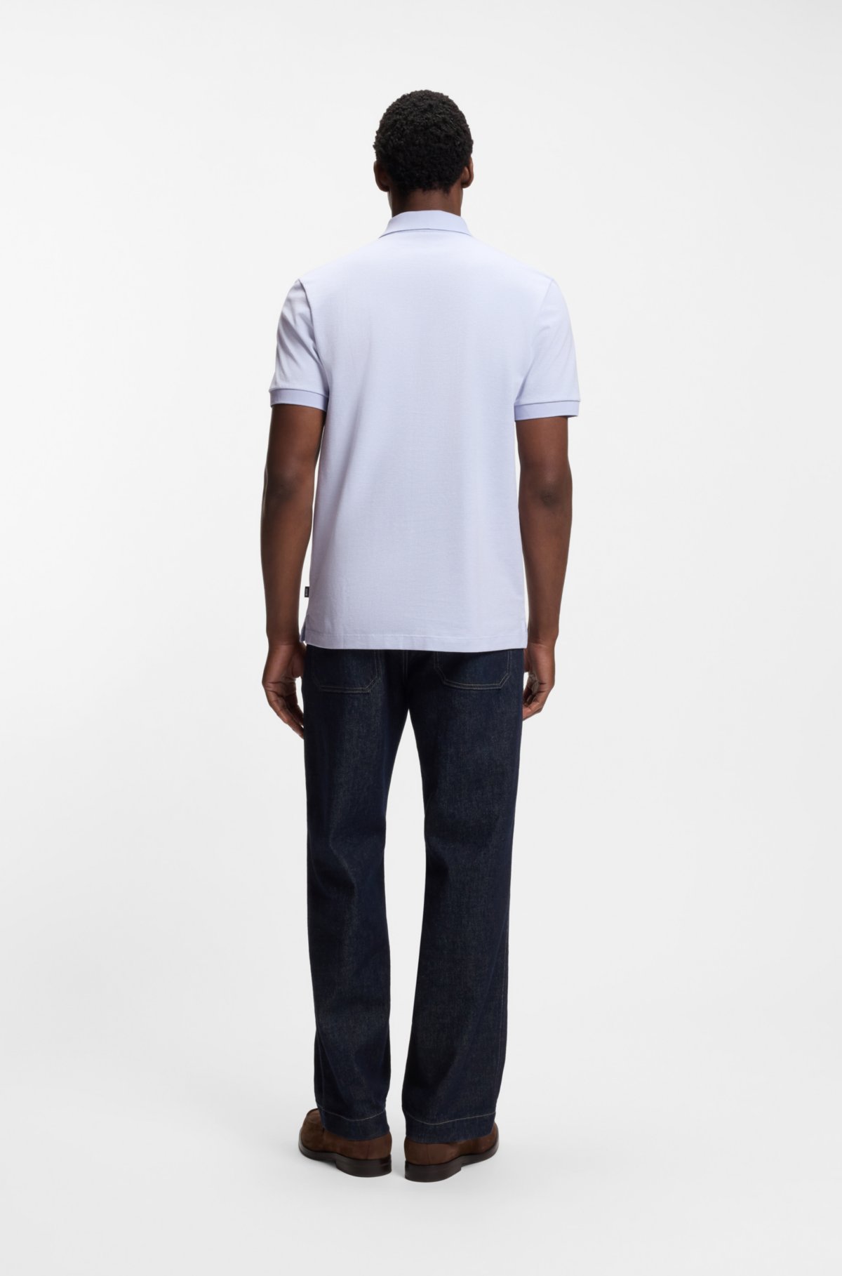 Bubble-structure polo shirt in cotton