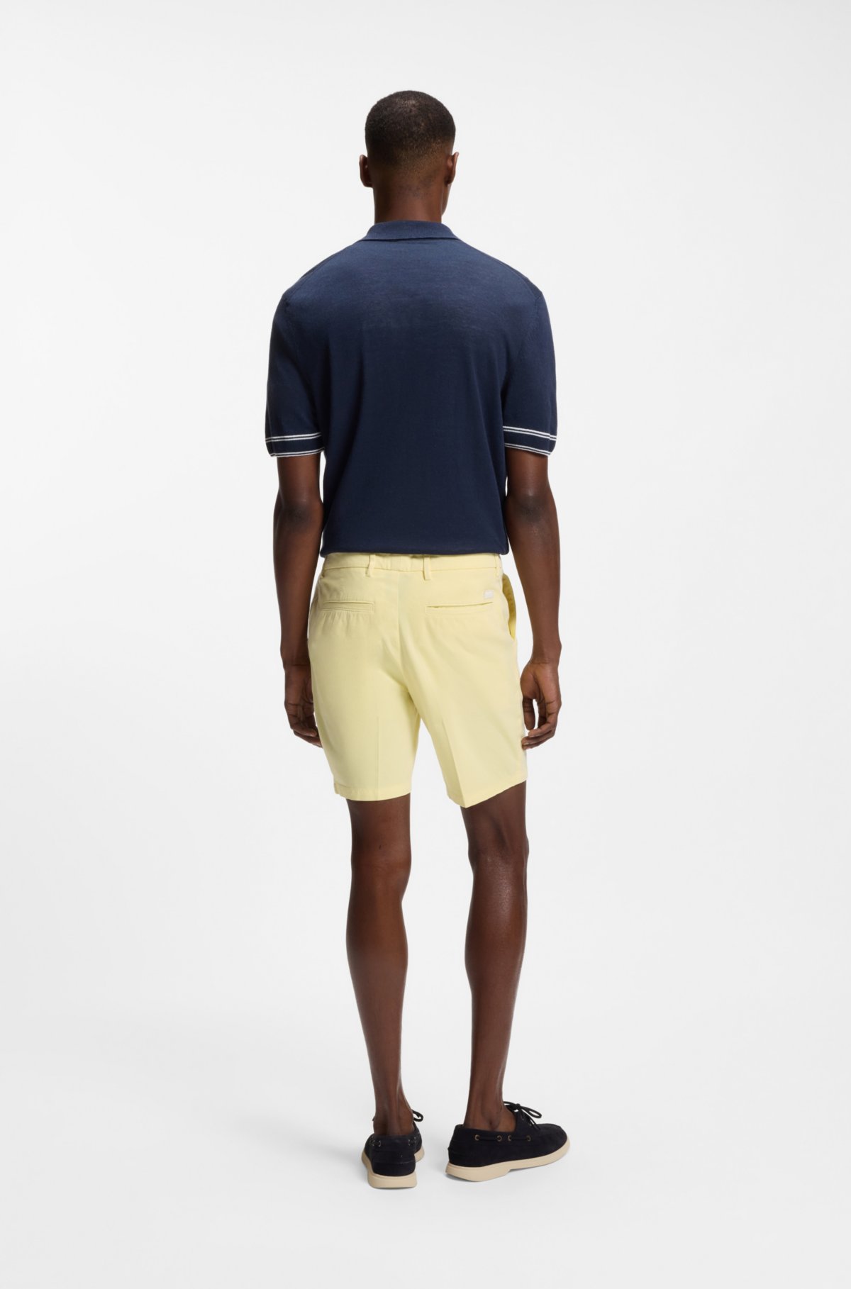 Modern-fit shorts in stretch-cotton twill