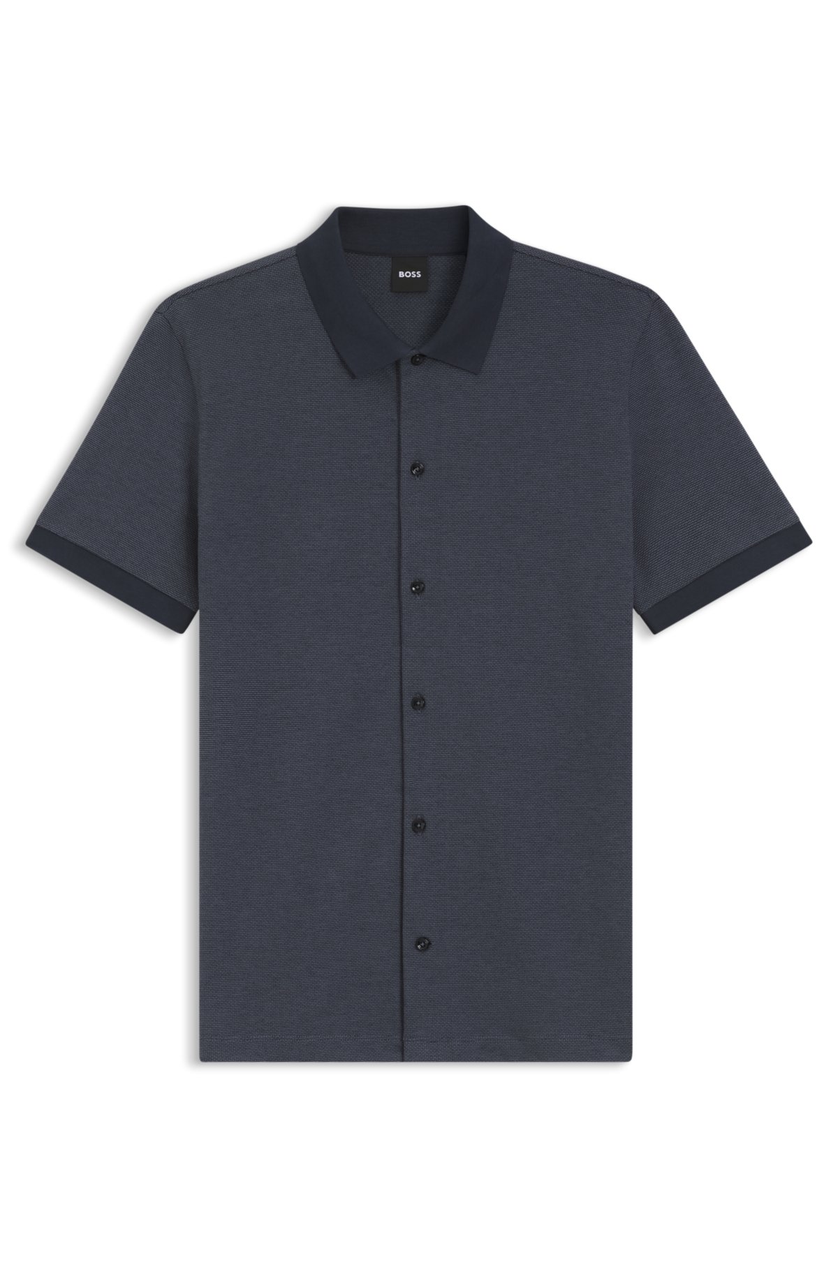 Regular-fit shirt in bubble-structure cotton