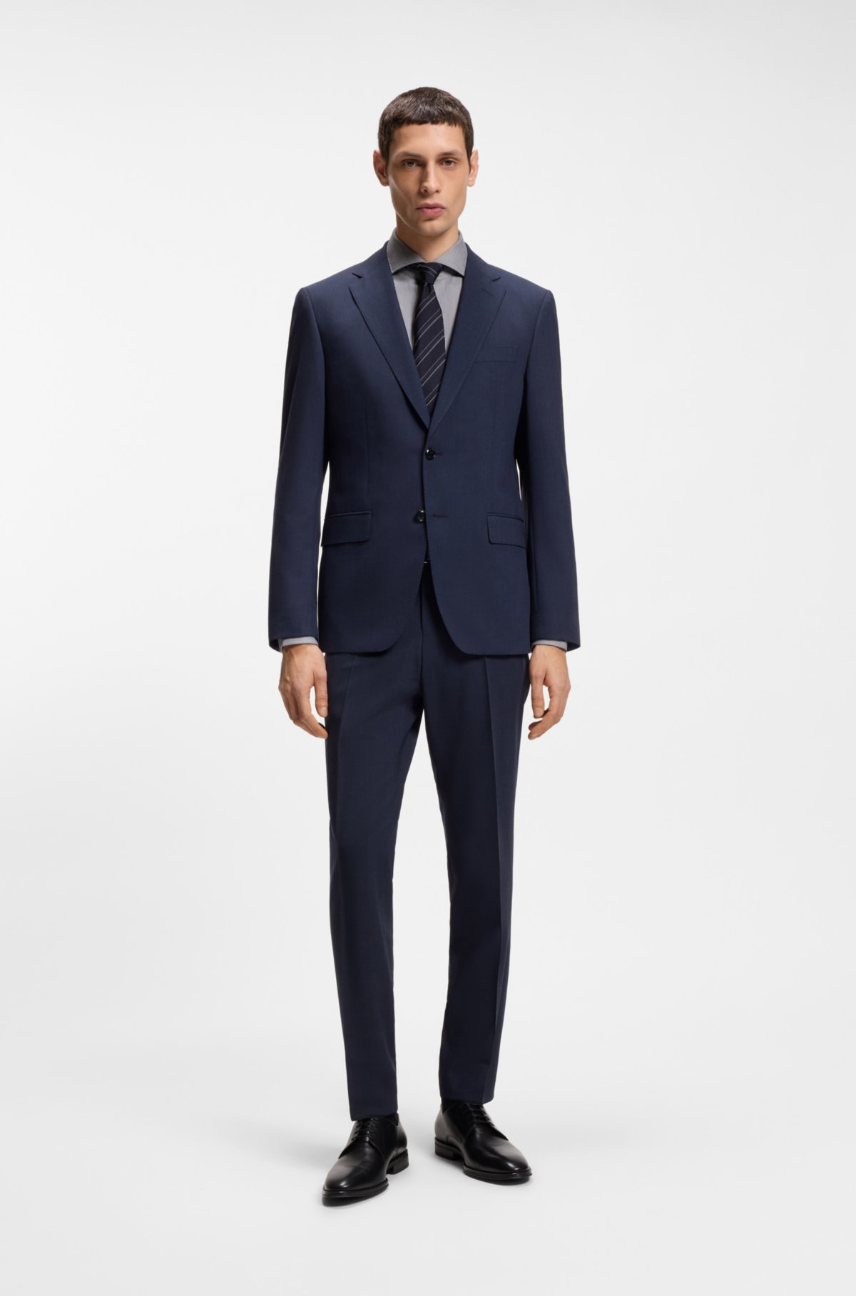 Easy-iron slim-fit shirt in stretch cotton