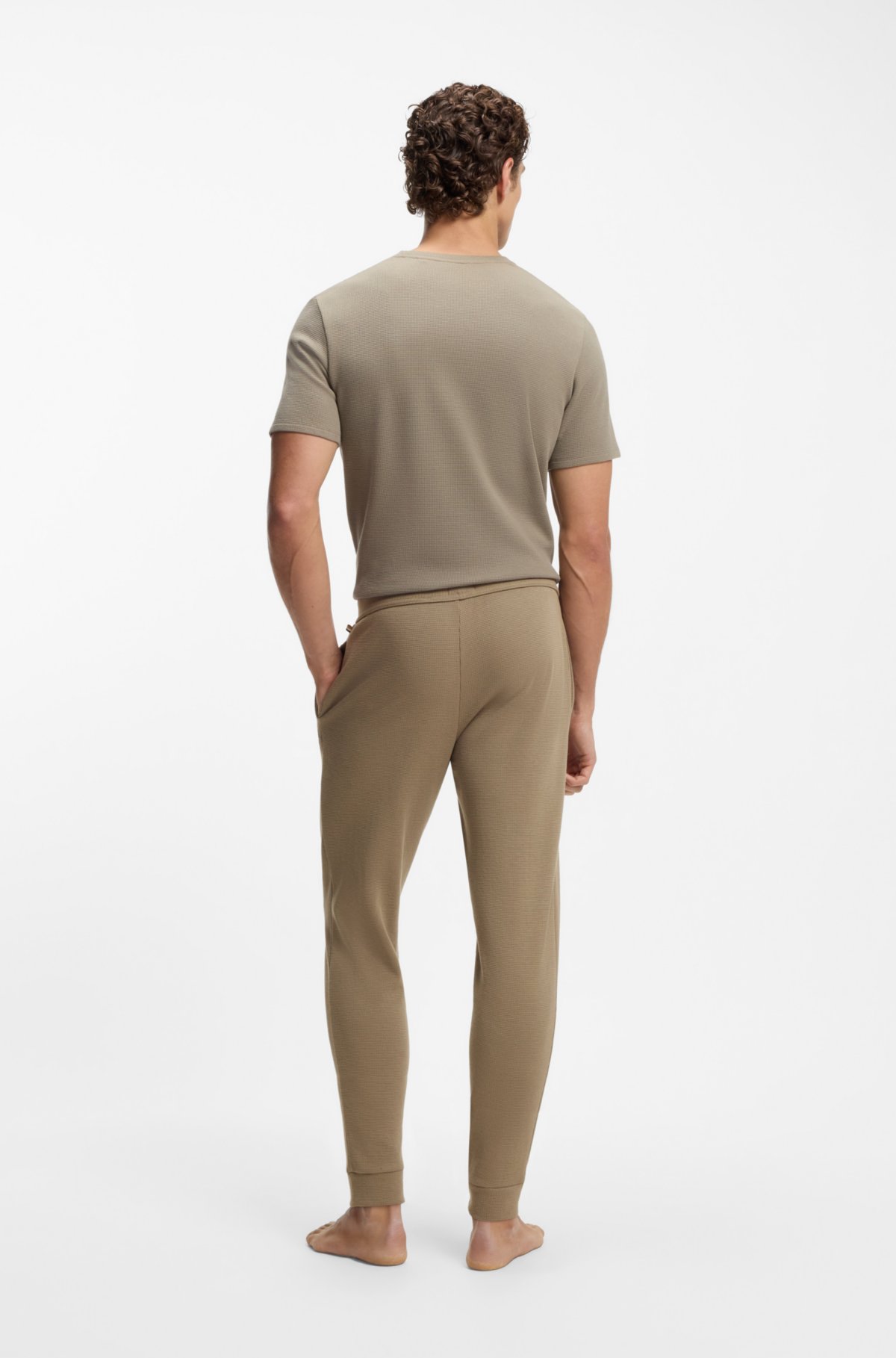 Waffle-structure pyjama bottoms in a cotton blend