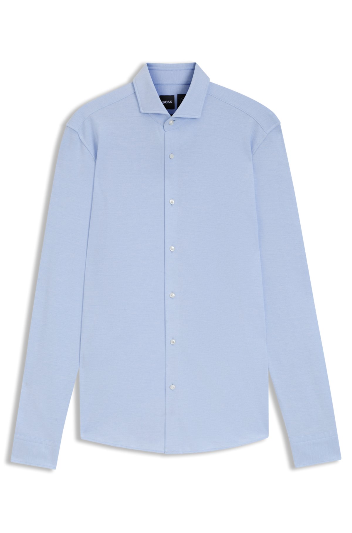 Slim-fit shirt in cotton-piqué jersey
