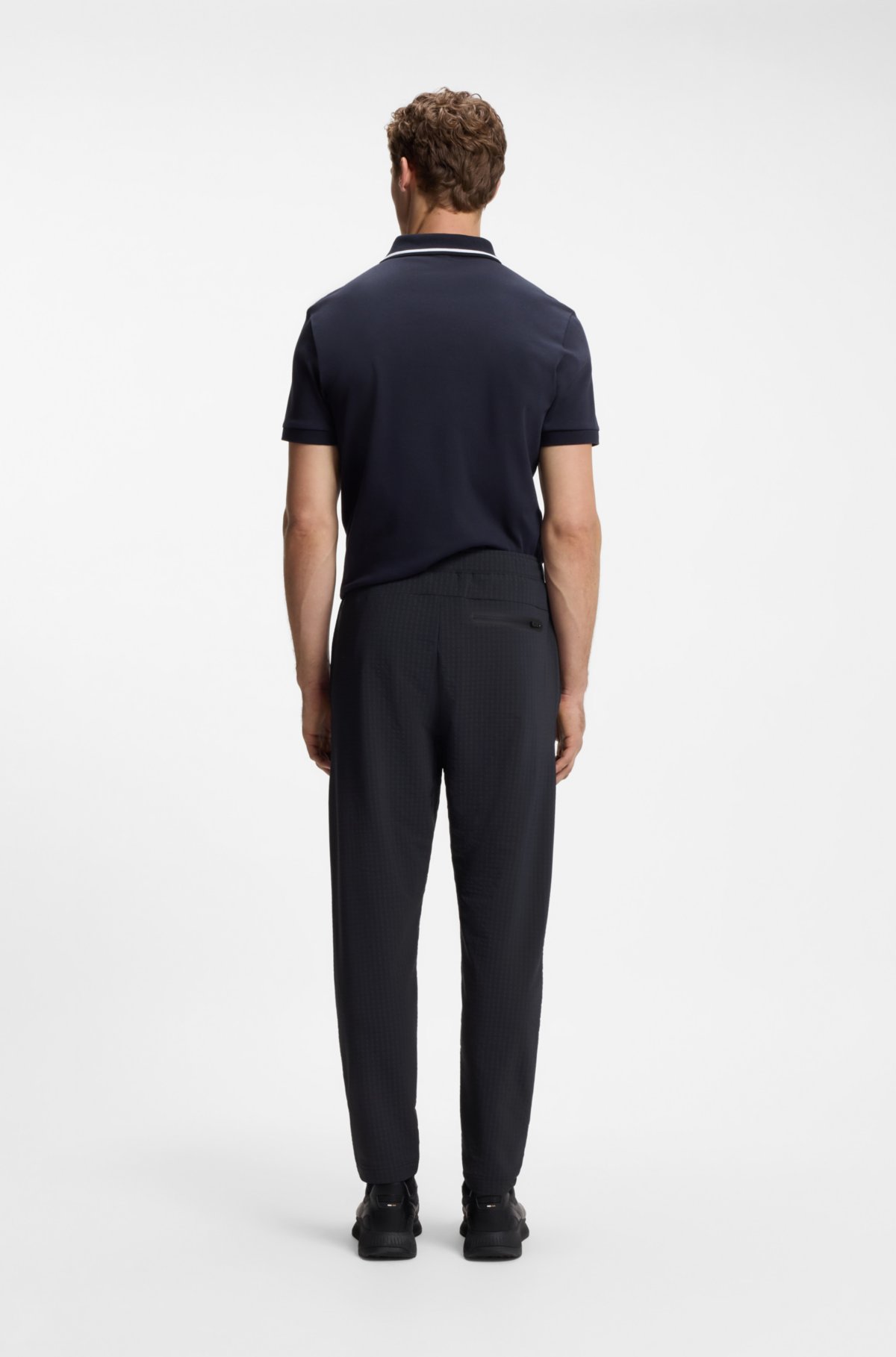 Zip-frame tracksuit bottoms in waffle fabric
