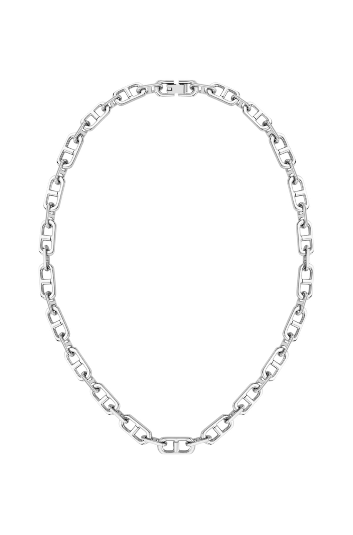 Polished and brushed chain necklace