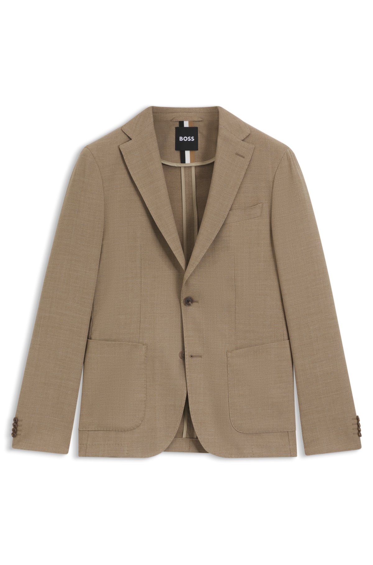 Patterned slim-fit jacket in comfort-stretch cloth